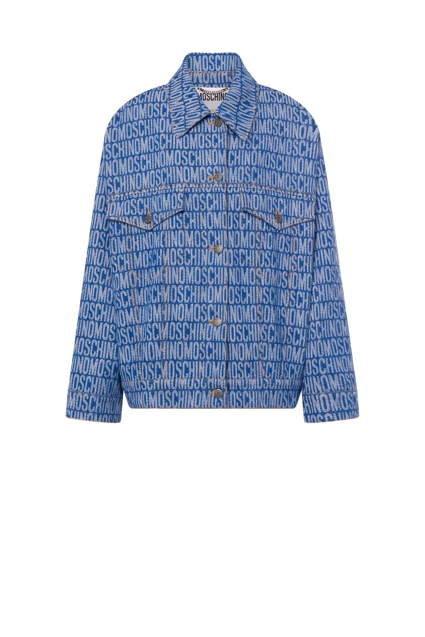ALLOVER LOGO DENIM JACKET BLUE 3