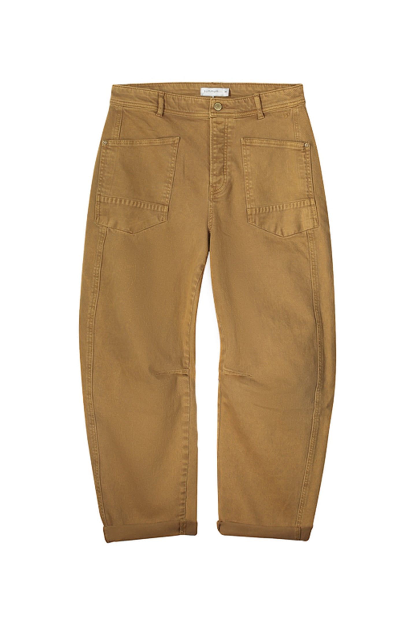 COCOON PANTS VINTAGE COMF STRETCH TWILL CAMEL BROWN 1