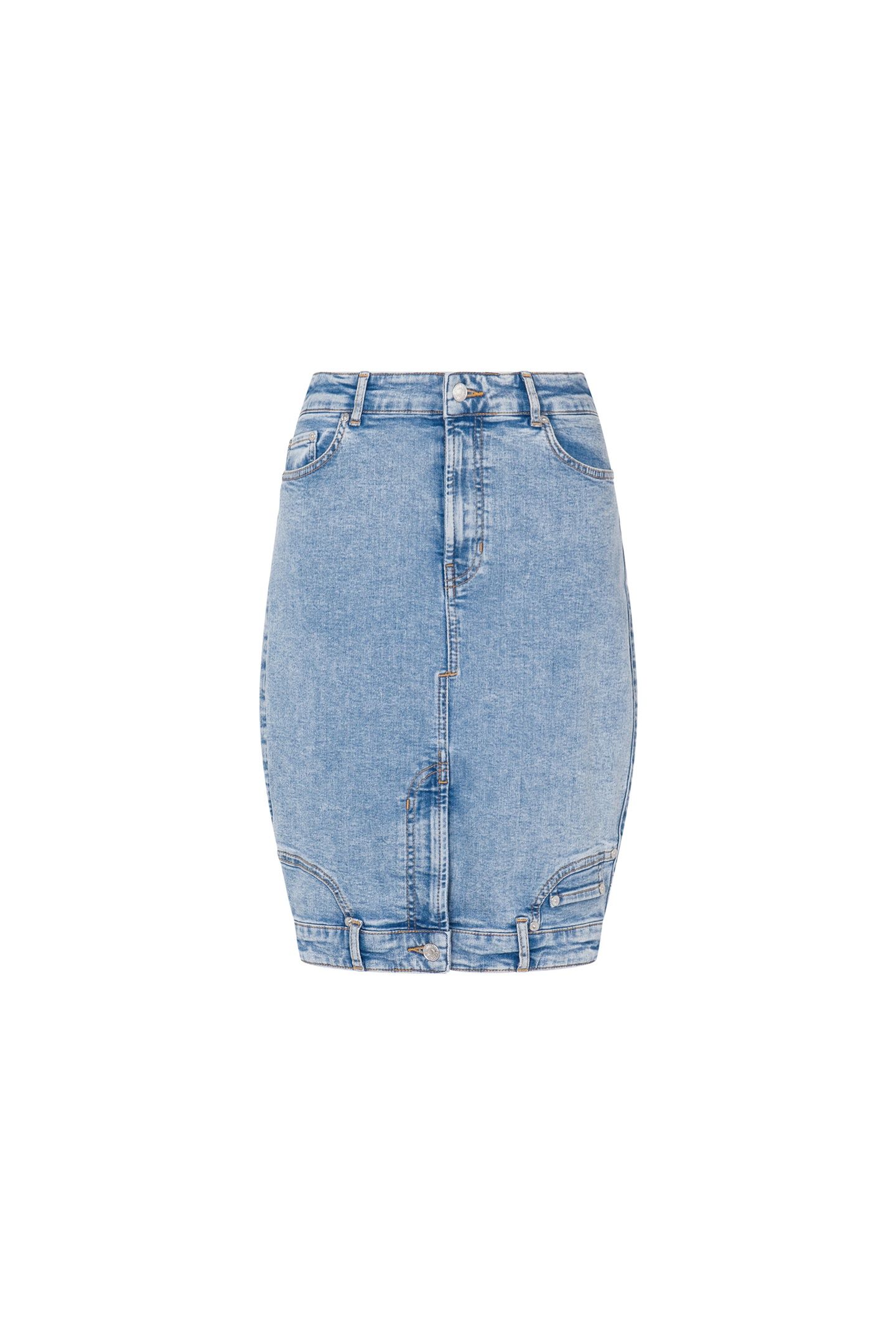 UPSIDE DOWN STRETCH DENIM SKIRT BLUE 3