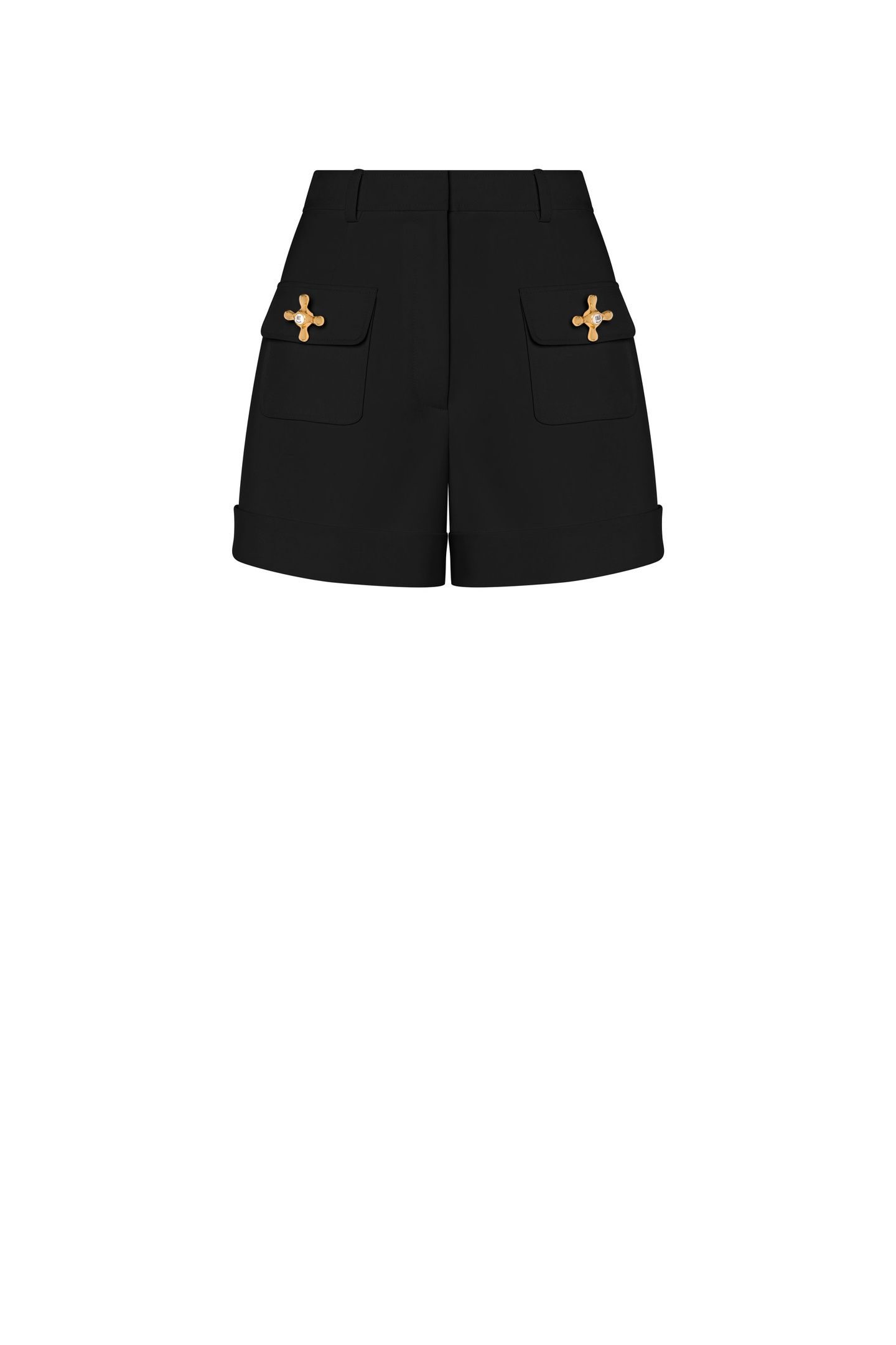 SHORTS IN CREPE FAUCET DETAILS BLACK 3