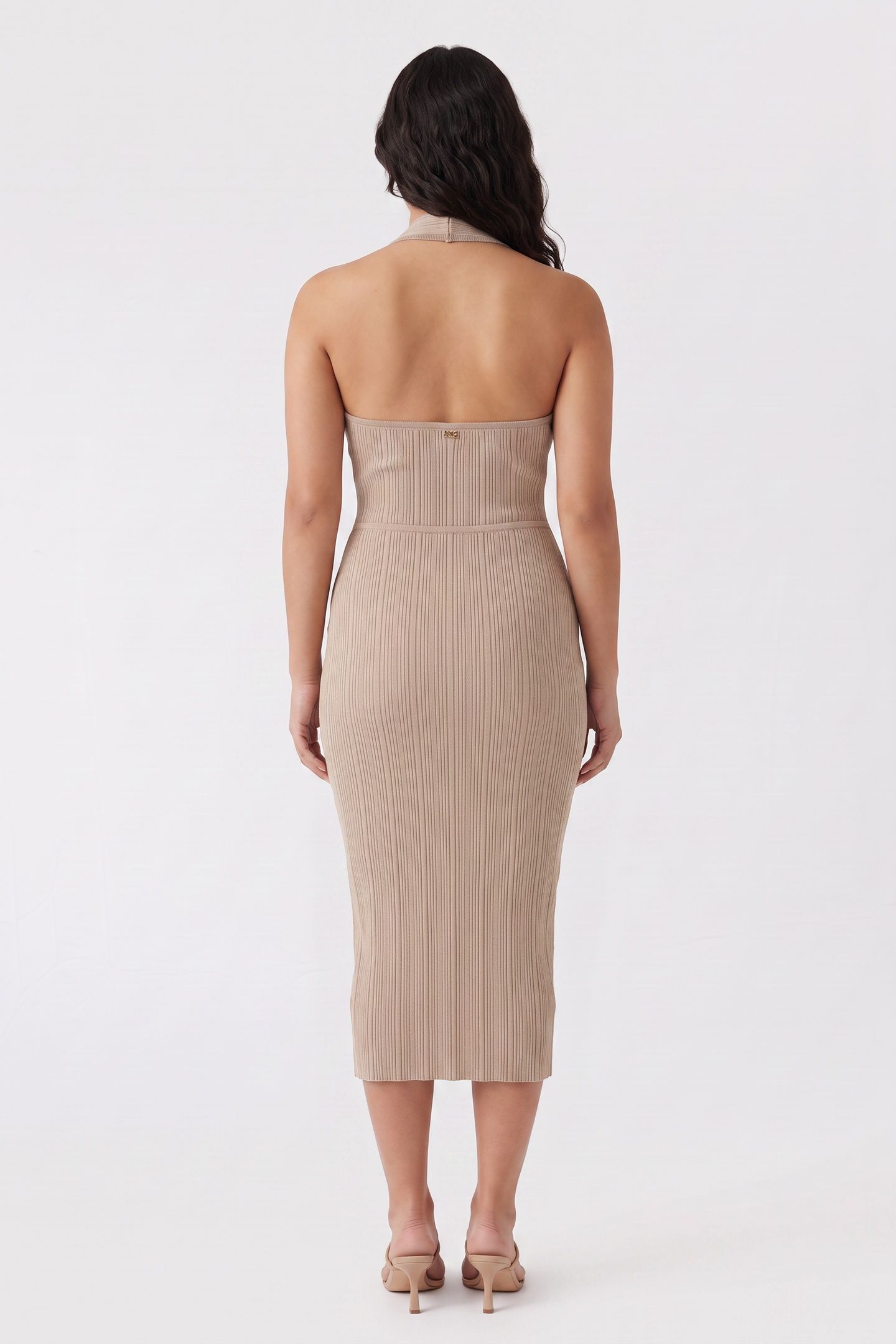 KATHLEEN HALTER DRES VELVET TAUPE 2