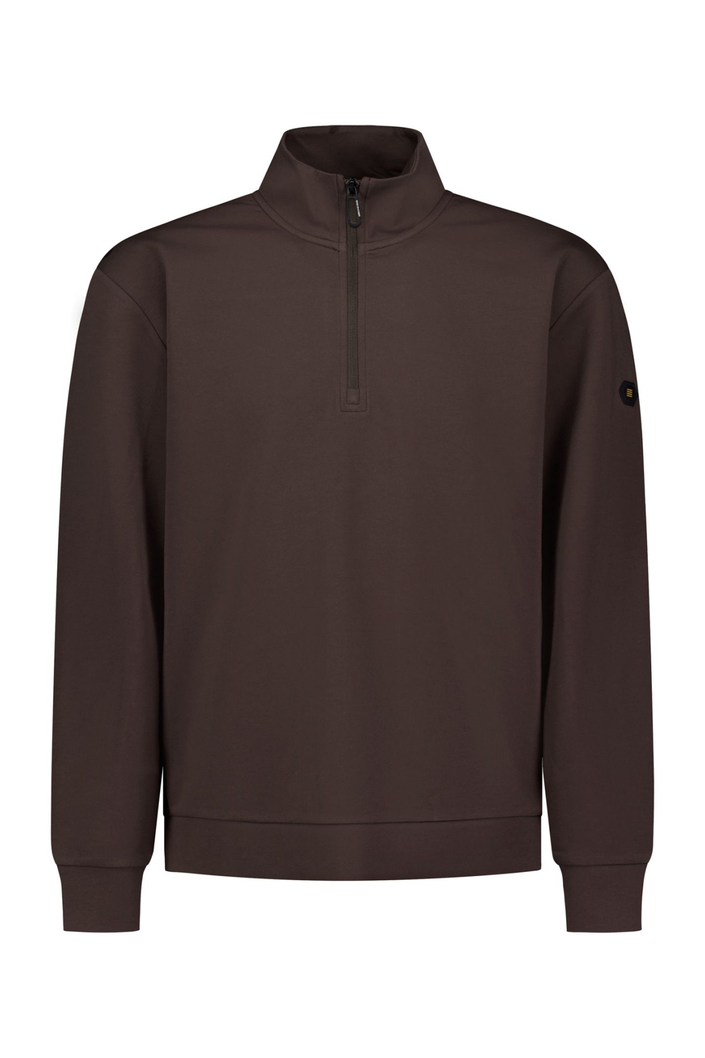 SWEATER HALF ZIP DARK BROWN 4