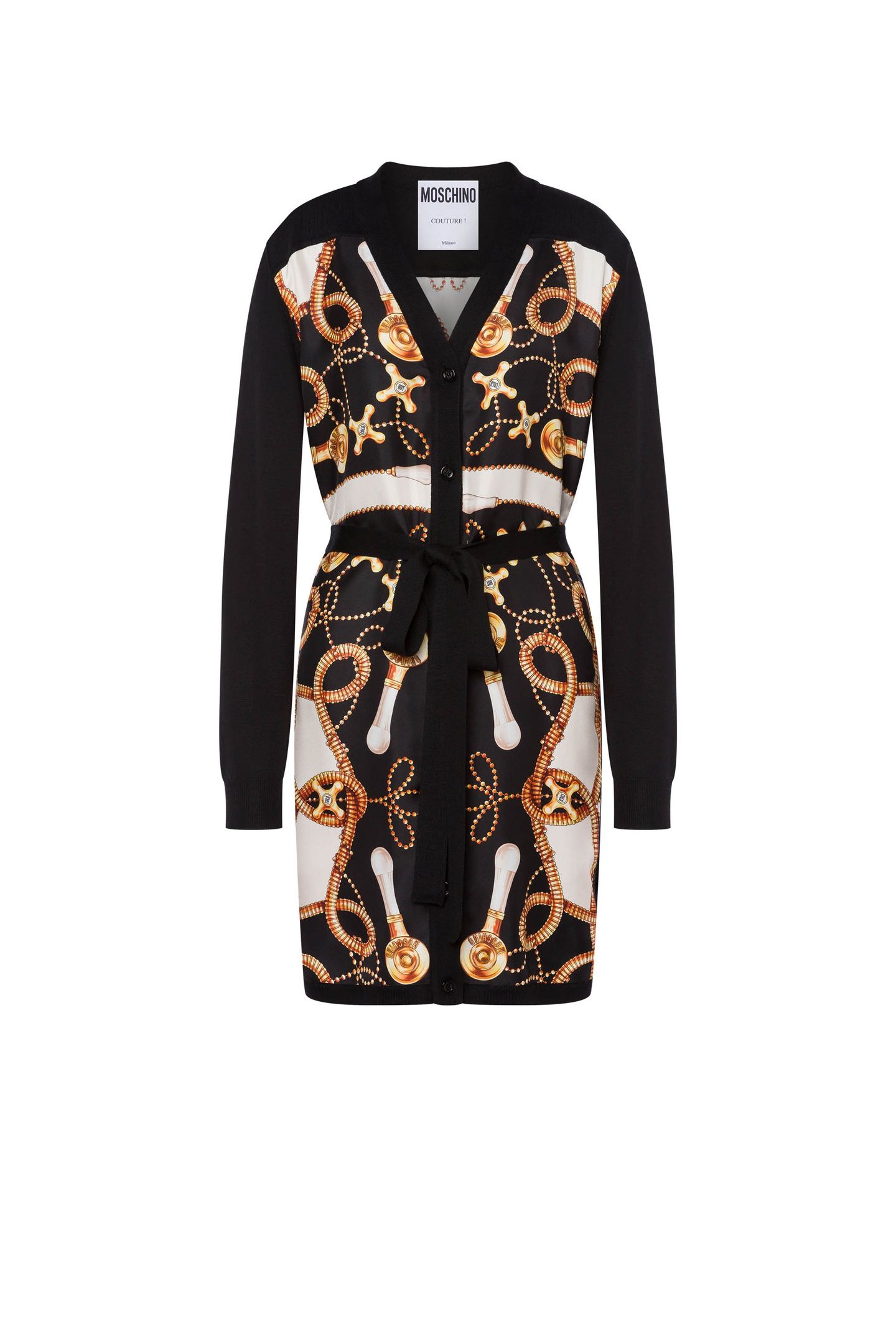 KNIT AND SILK DRESS FAUCET PRINT BLACK 3