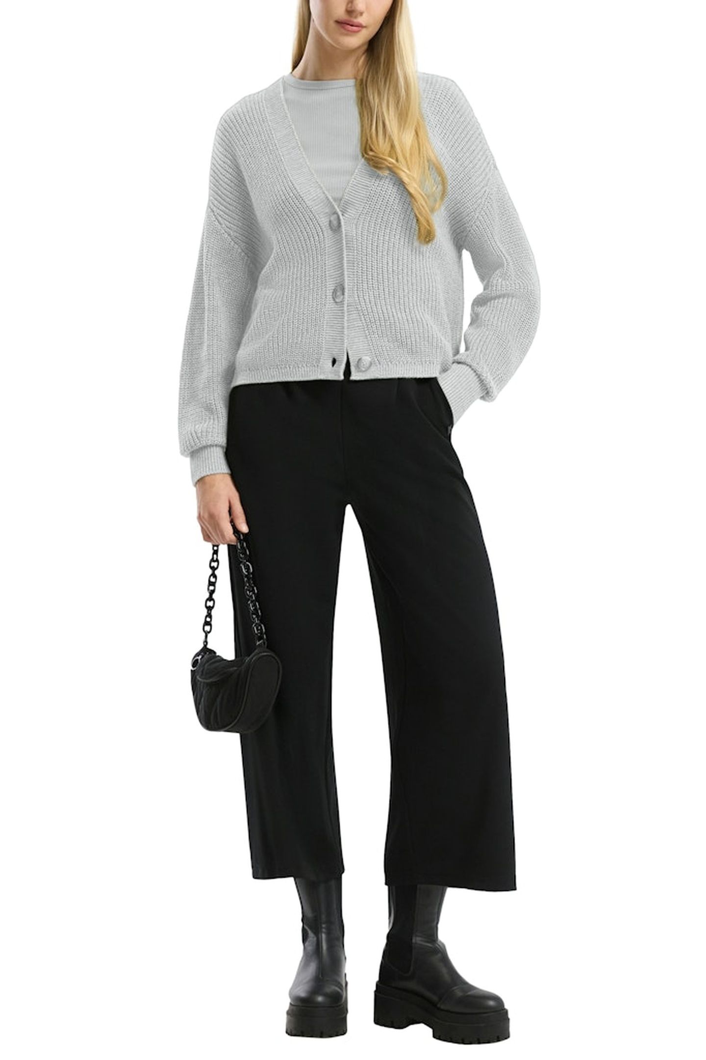 S.OLIVER-QS CARDIGAN GREY/BLACK 8