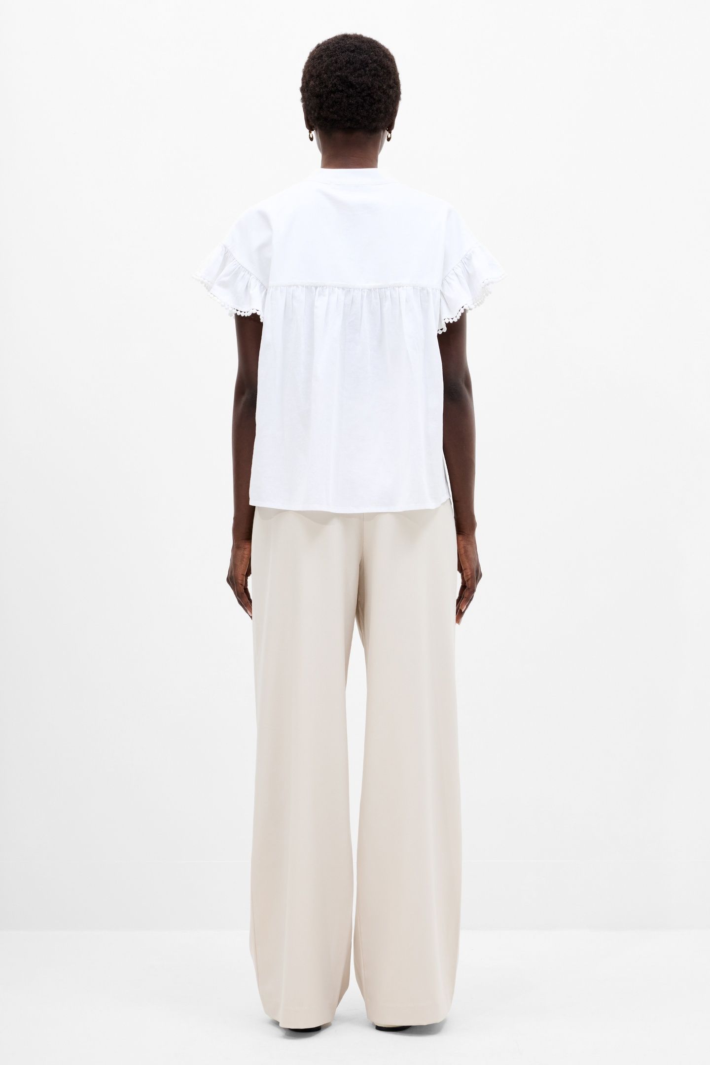 SINDEY COTTON HALF PLACKET SHI LINEN WHITE LINEN WHITE 3