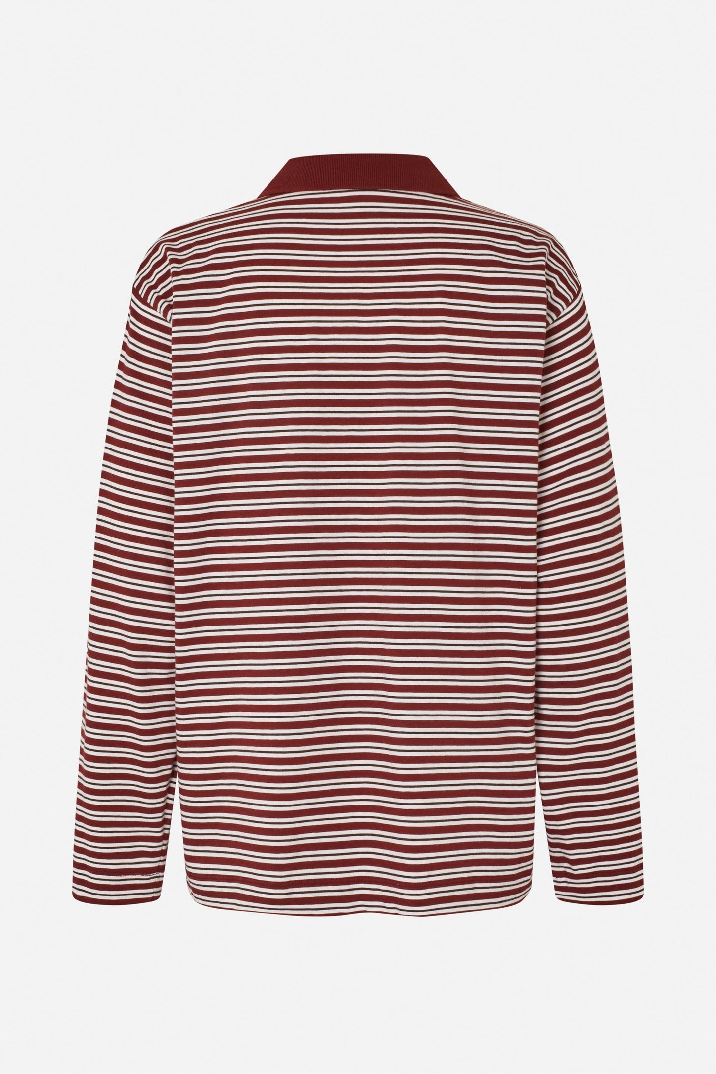 JEANNI T-SHIRT BORDEAUX POLO STRIPE 5