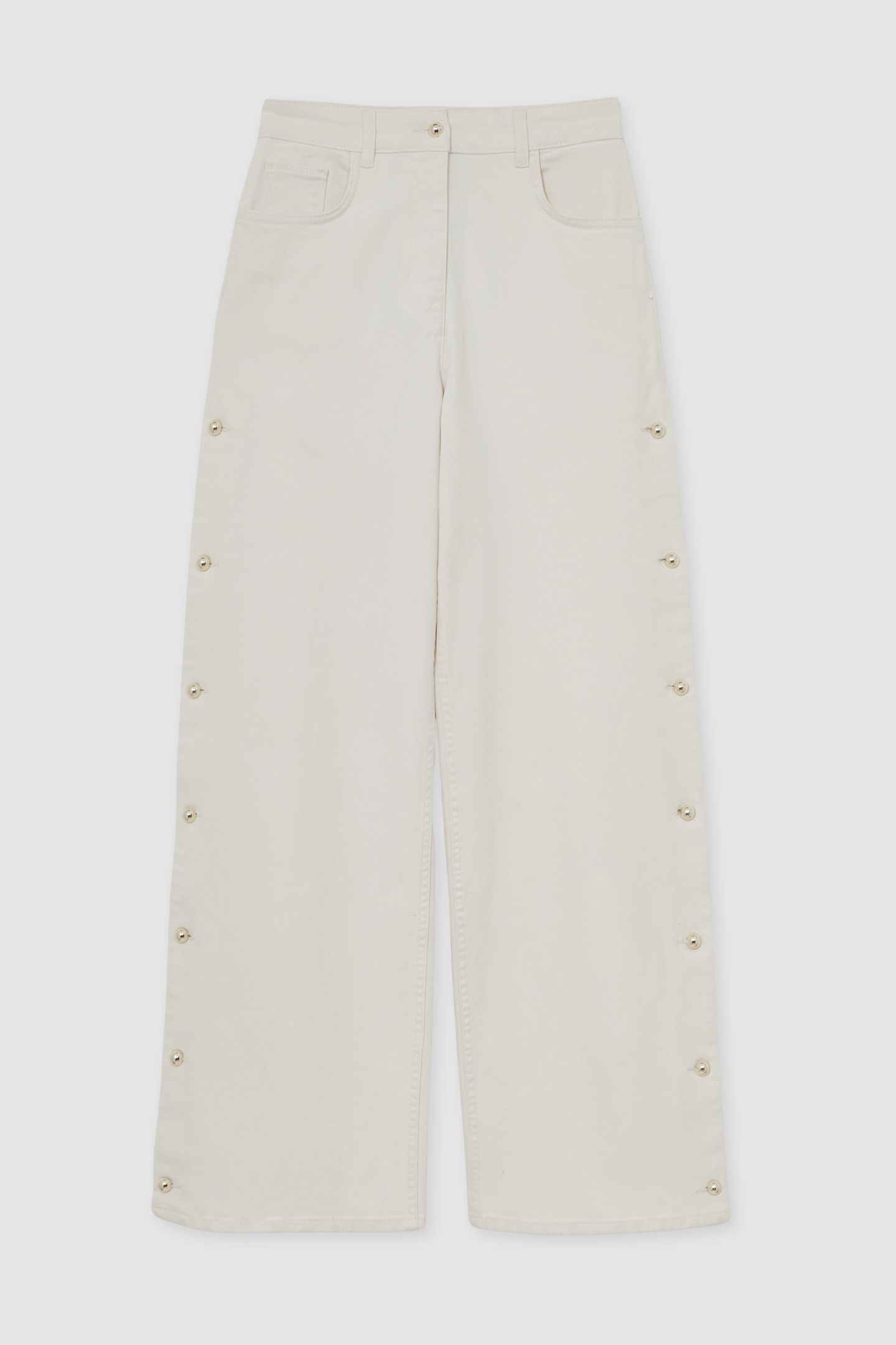 WIDE SIDE DETAIL JEAN CREAM 4