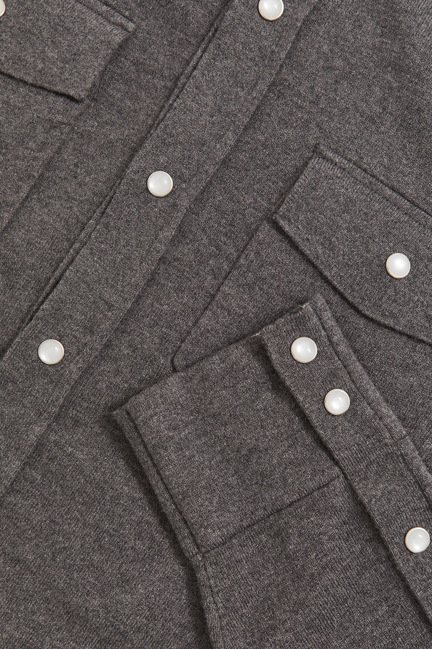 LS BUTTON THROUGH WESTERN DETAIL KNITTED SHIRT CHARCOAL GREY 6
