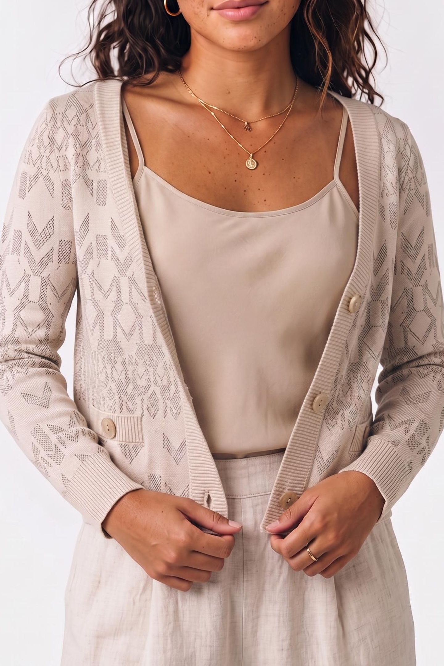 BILLIE MONOGRAM CARD GEOM M BUFF TAUPE /D 4
