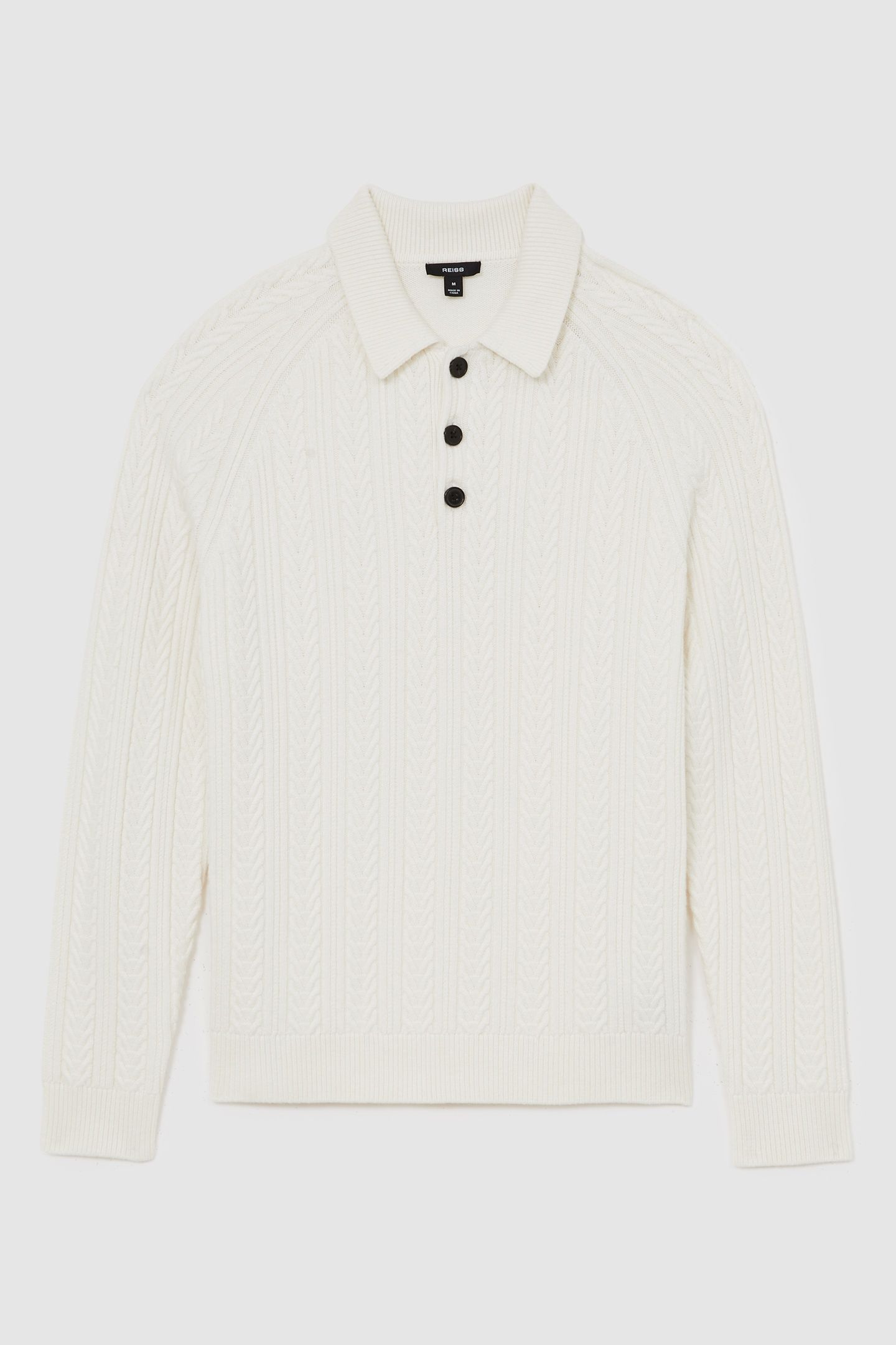 LS HALF BUTTON CABLE JUMPER WINTER WHITE 3