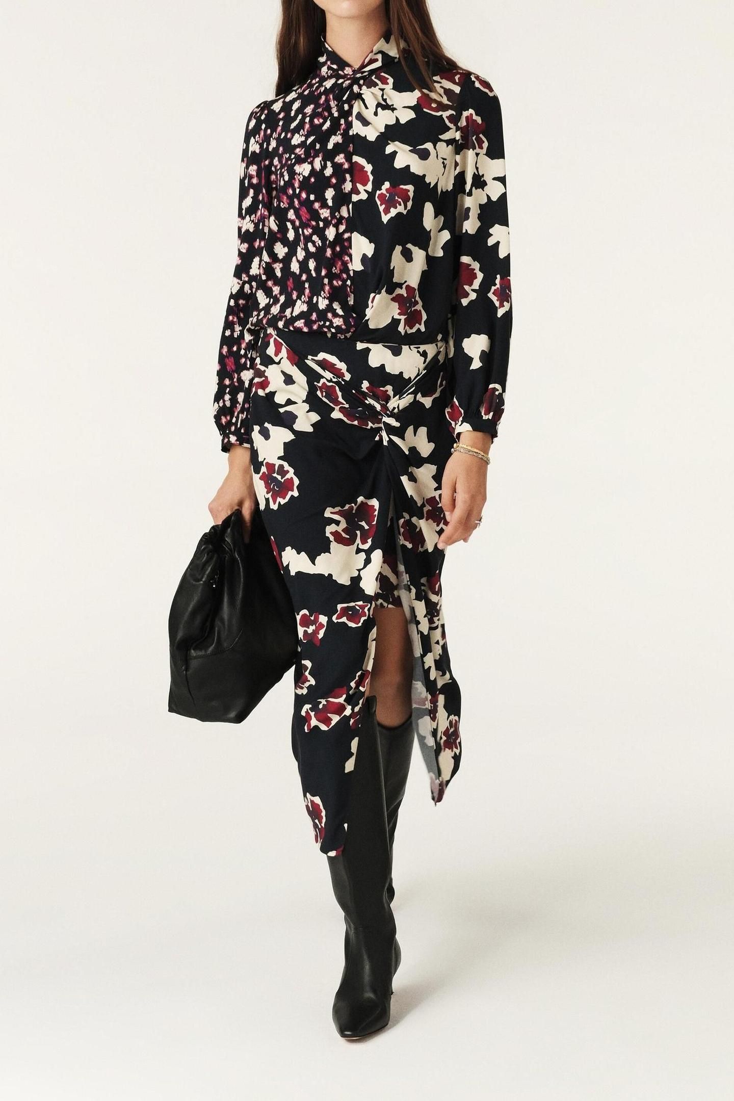 MID-LENGTH SKIRT BORDEAUX 1
