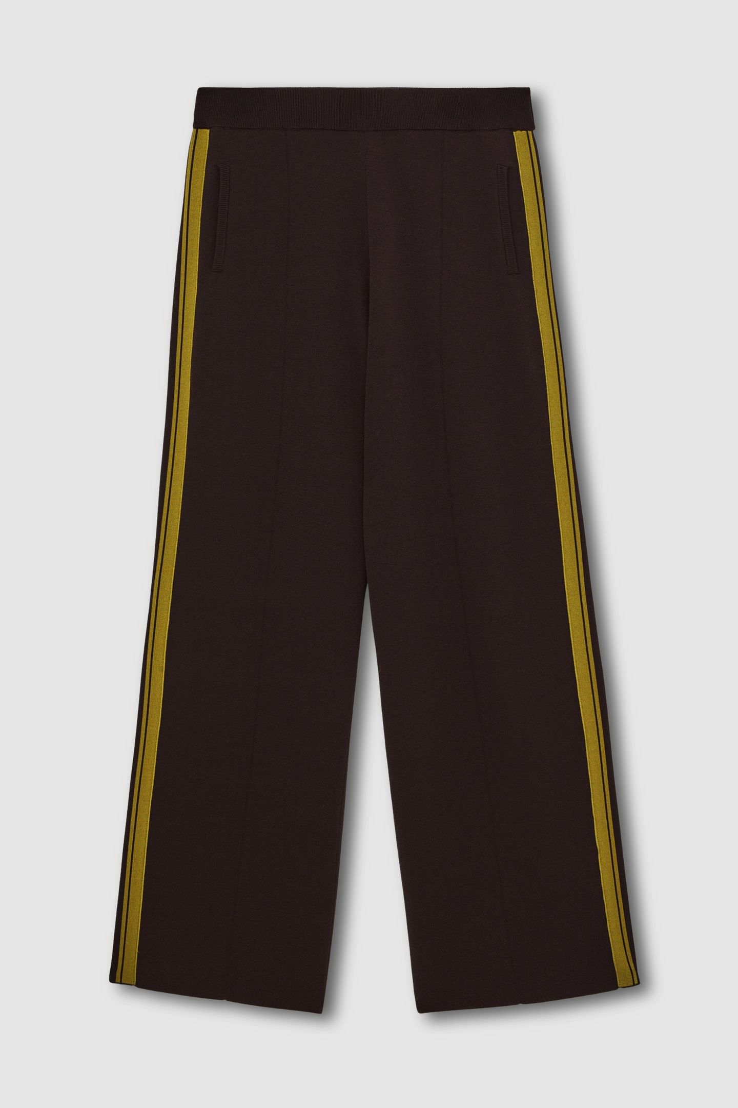 KNITTED WIDE LEG SIDE STRIPE TROUSER BERRY 4