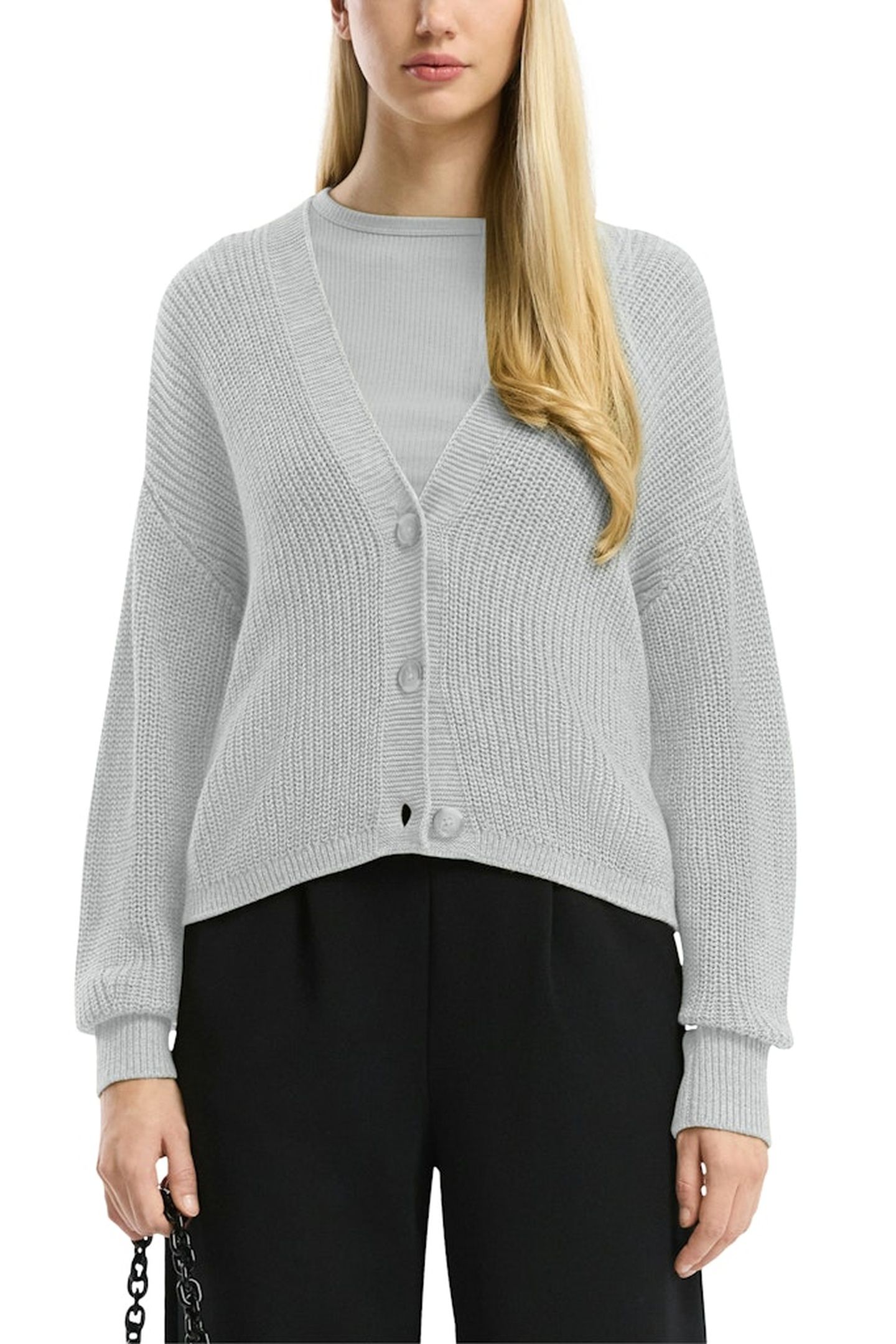 S.OLIVER-QS CARDIGAN GREY/BLACK 7