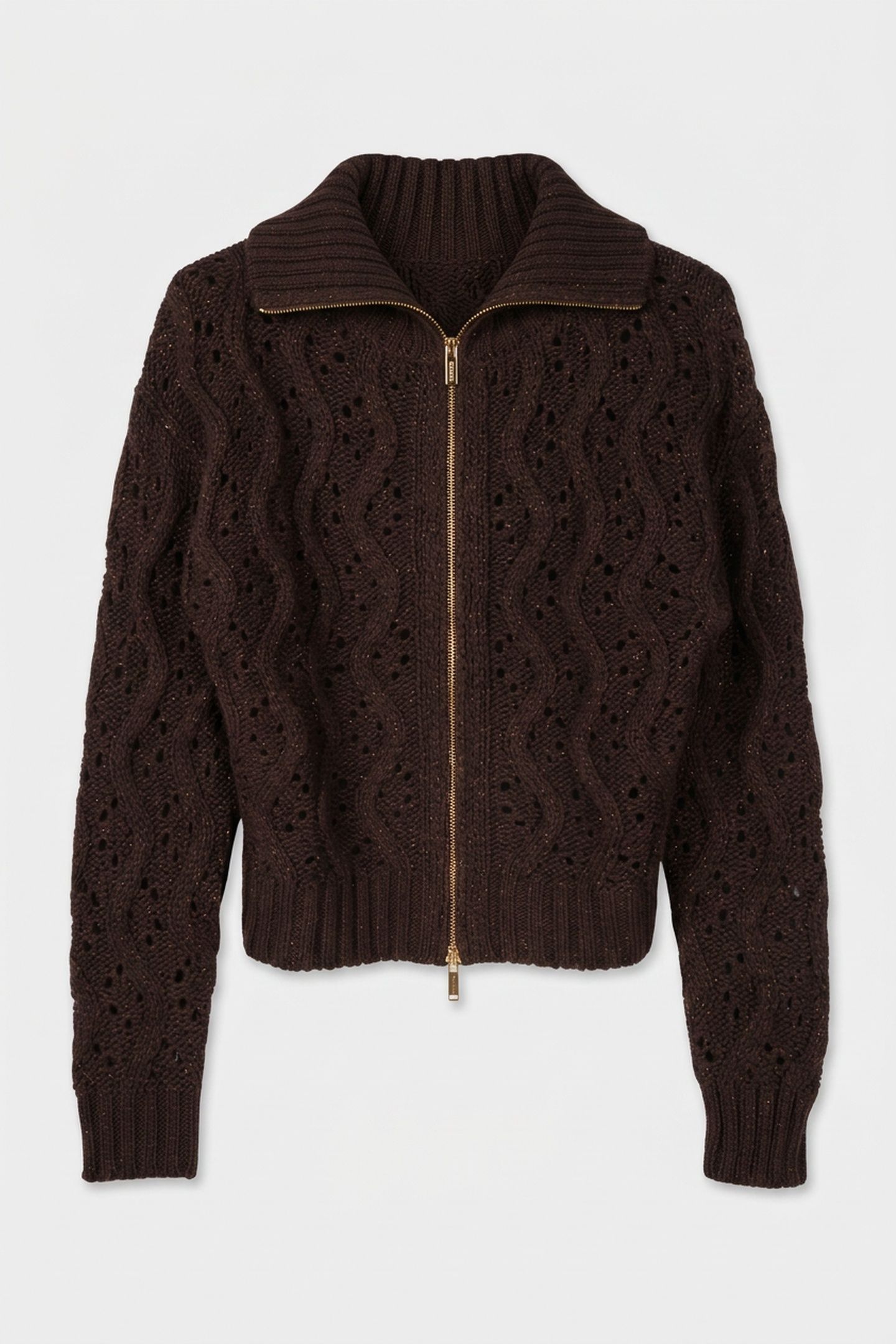 ADENORA ZIPPED CARDI CHOCOLATE BROWNIE MU 3