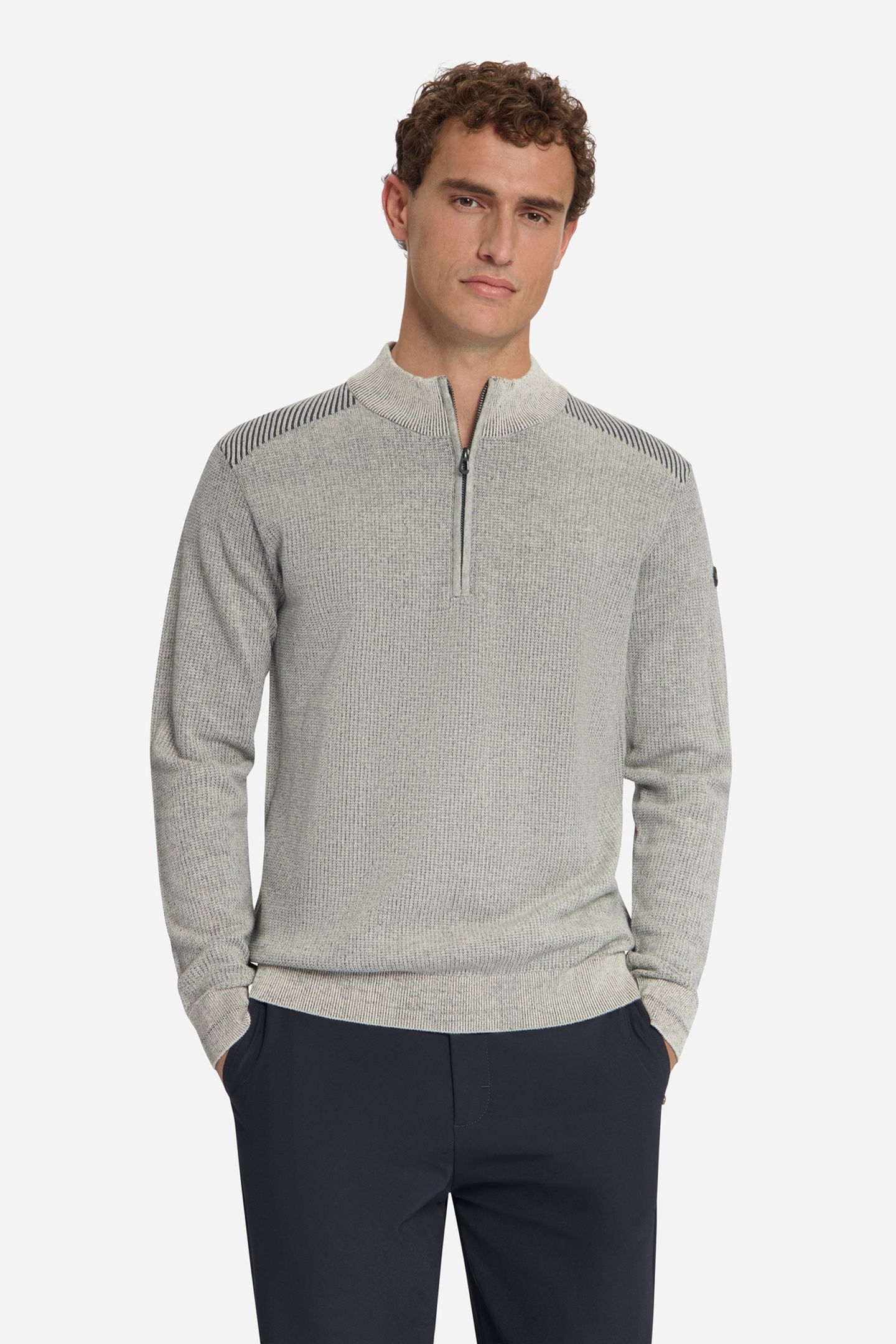 PULLOVER HALF ZIP PLATED STONE 1