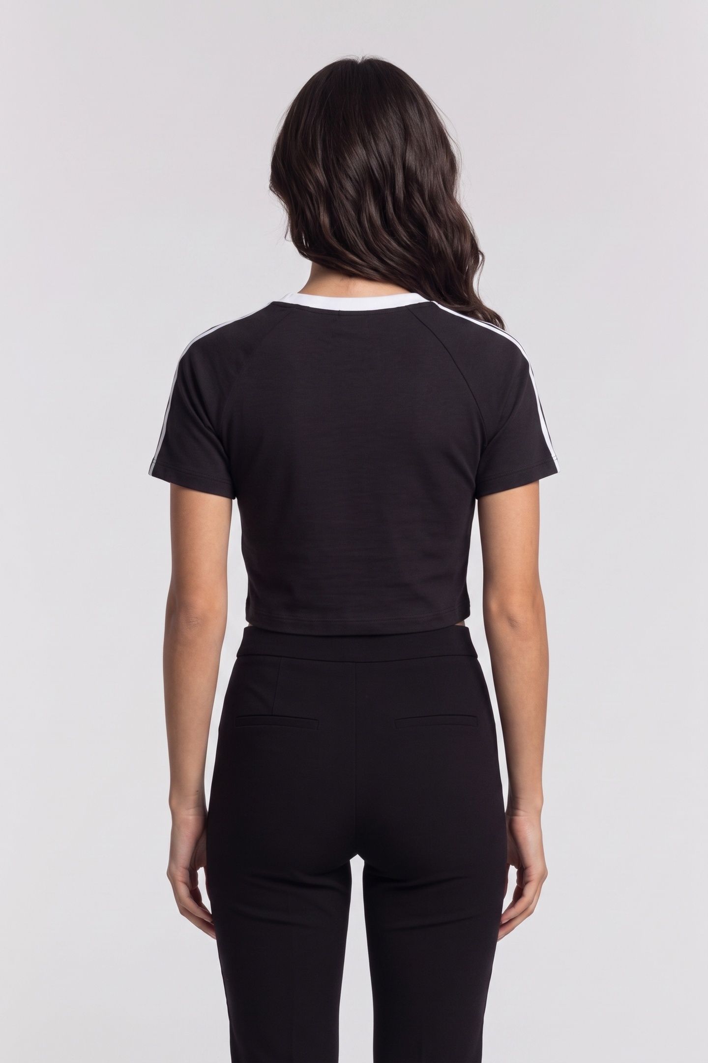 ORIGINALS 3 STRIPE BABY TEE BLACK 2