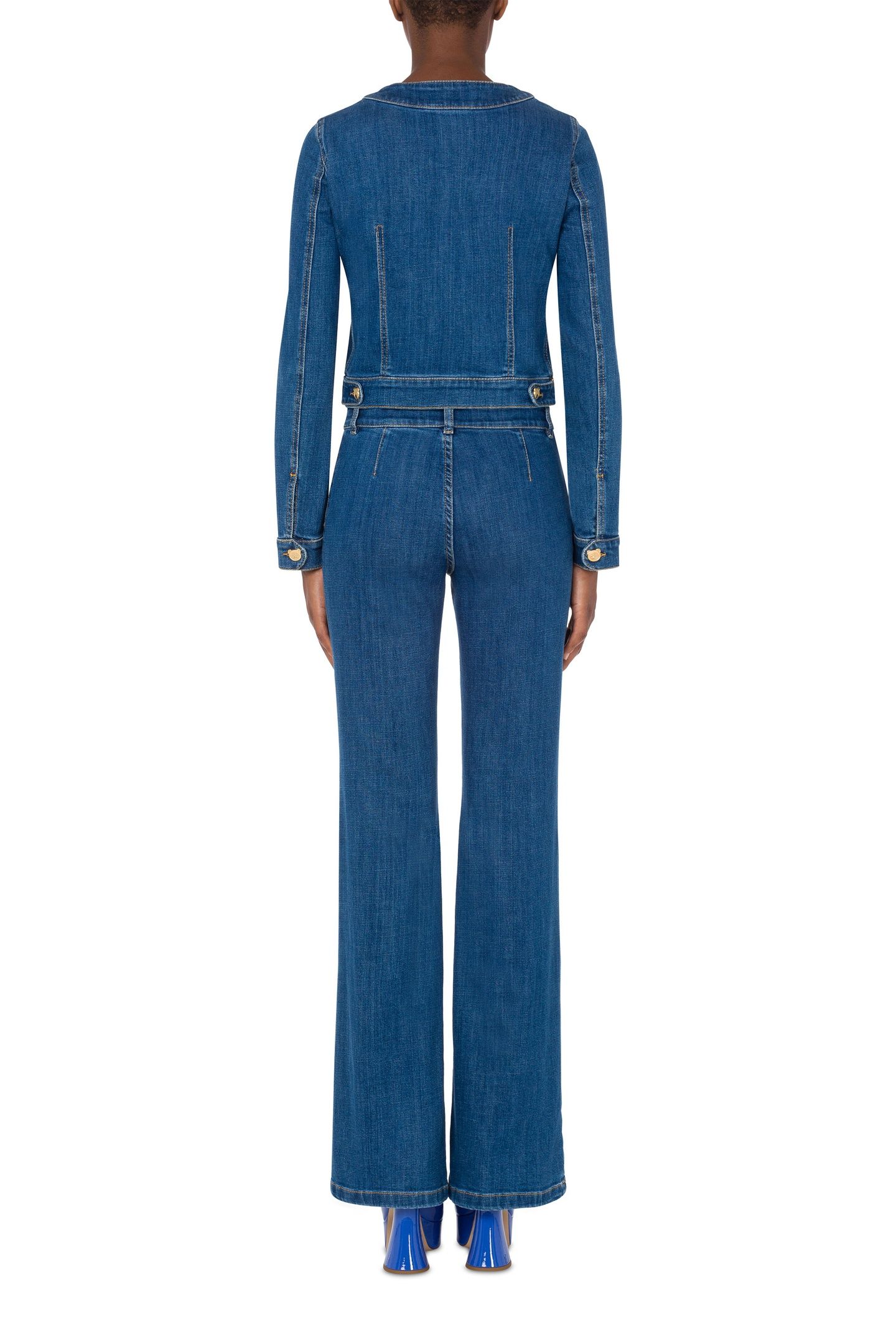 TEDDY BUTTONS STRETCH DENIM JACKET BLUE 2