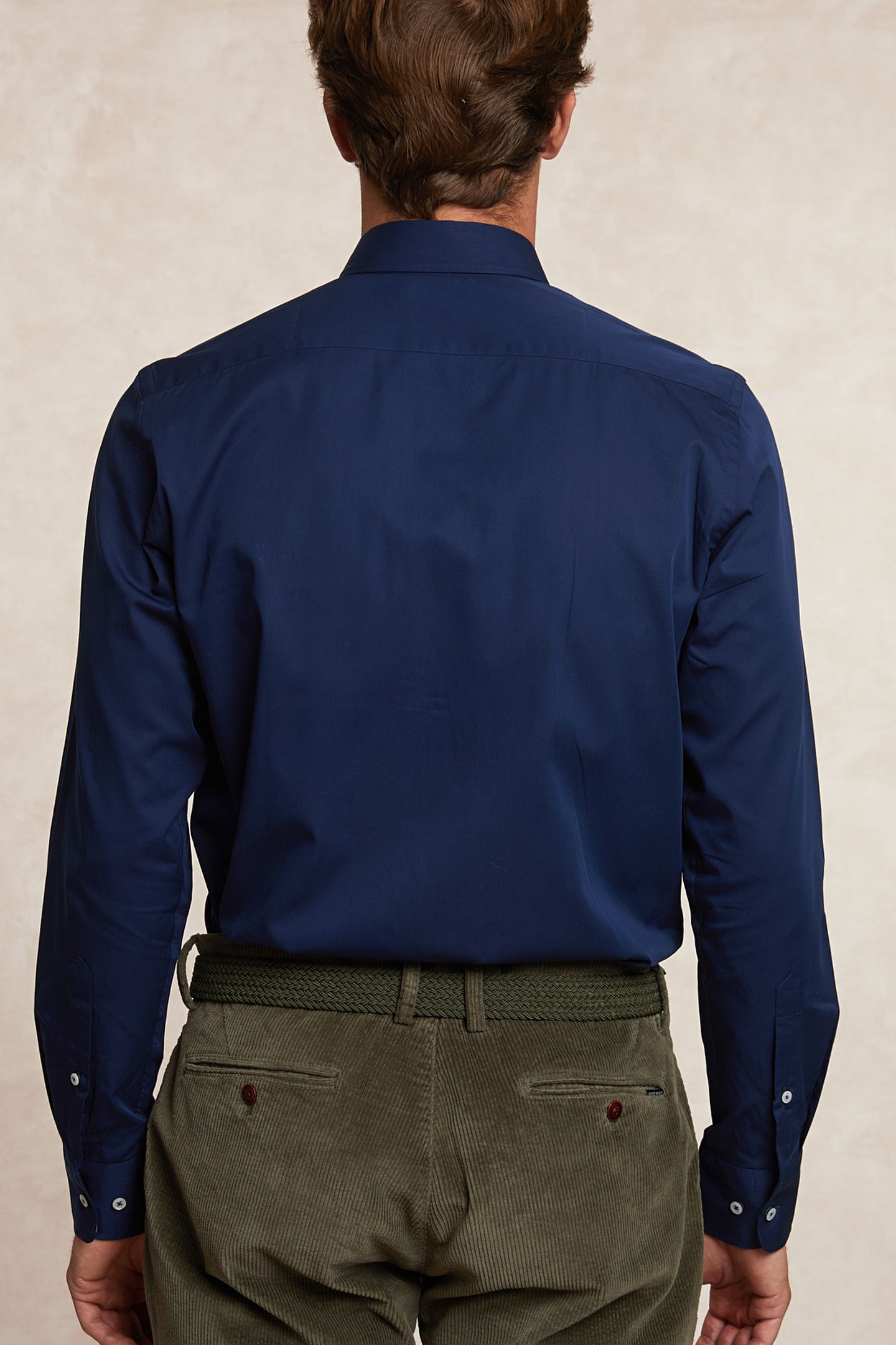 CUSTOM FIT COTTON UNI SHIRT BLUE 2