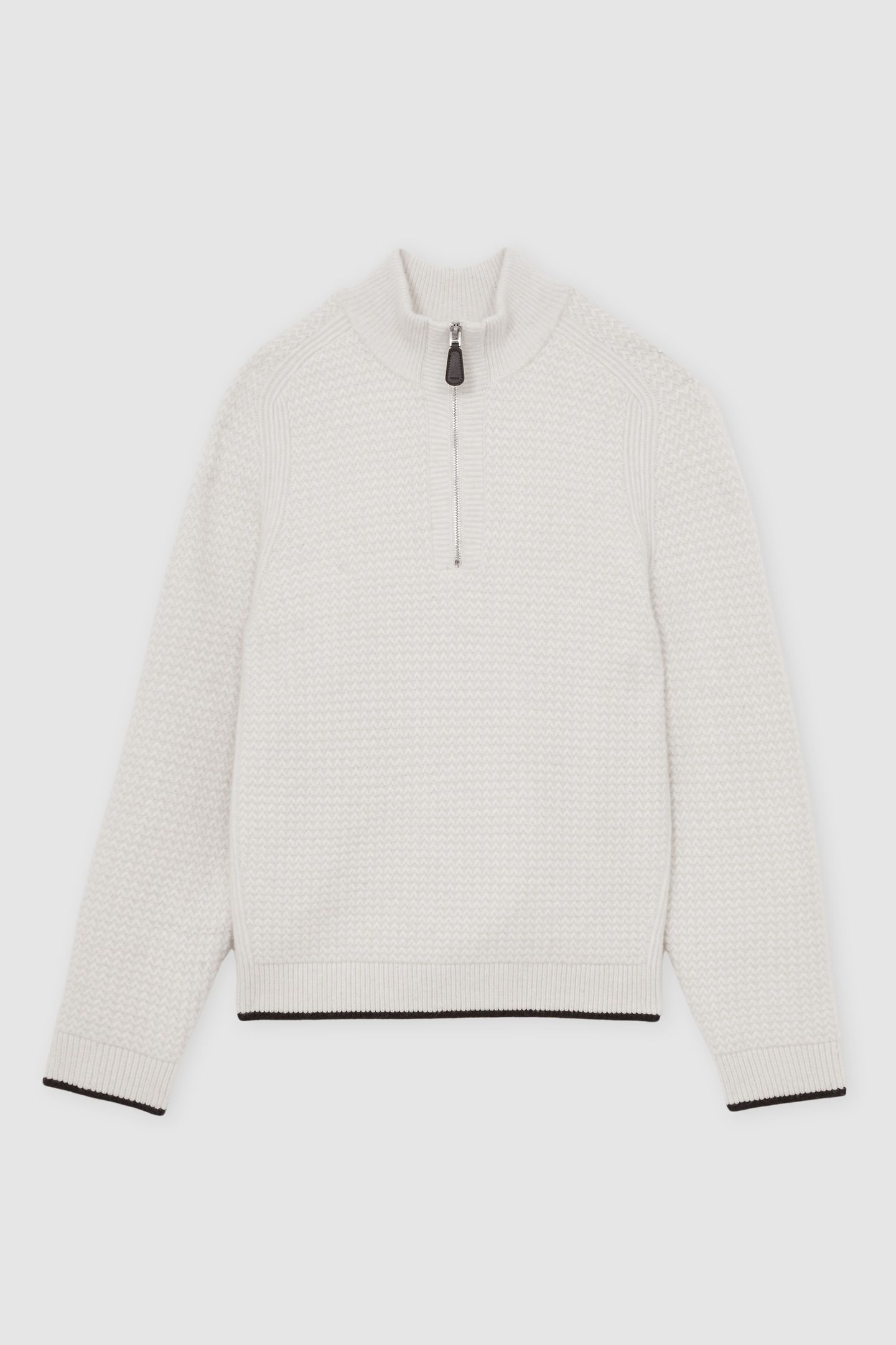 LS HALF ZIP BRUSHED RIBBED JUMPER WINTER WHITE 4