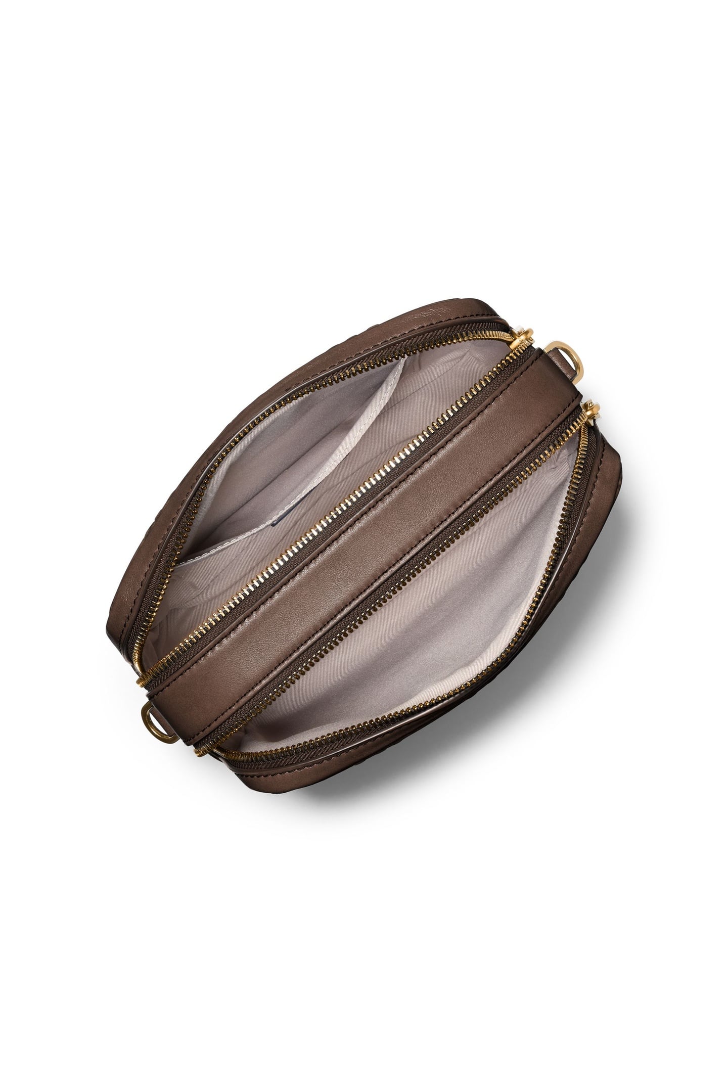 MEDIUM DOUBLE ZIP CHAIN CAMERA CROSSBODY CHOCOLATE 3