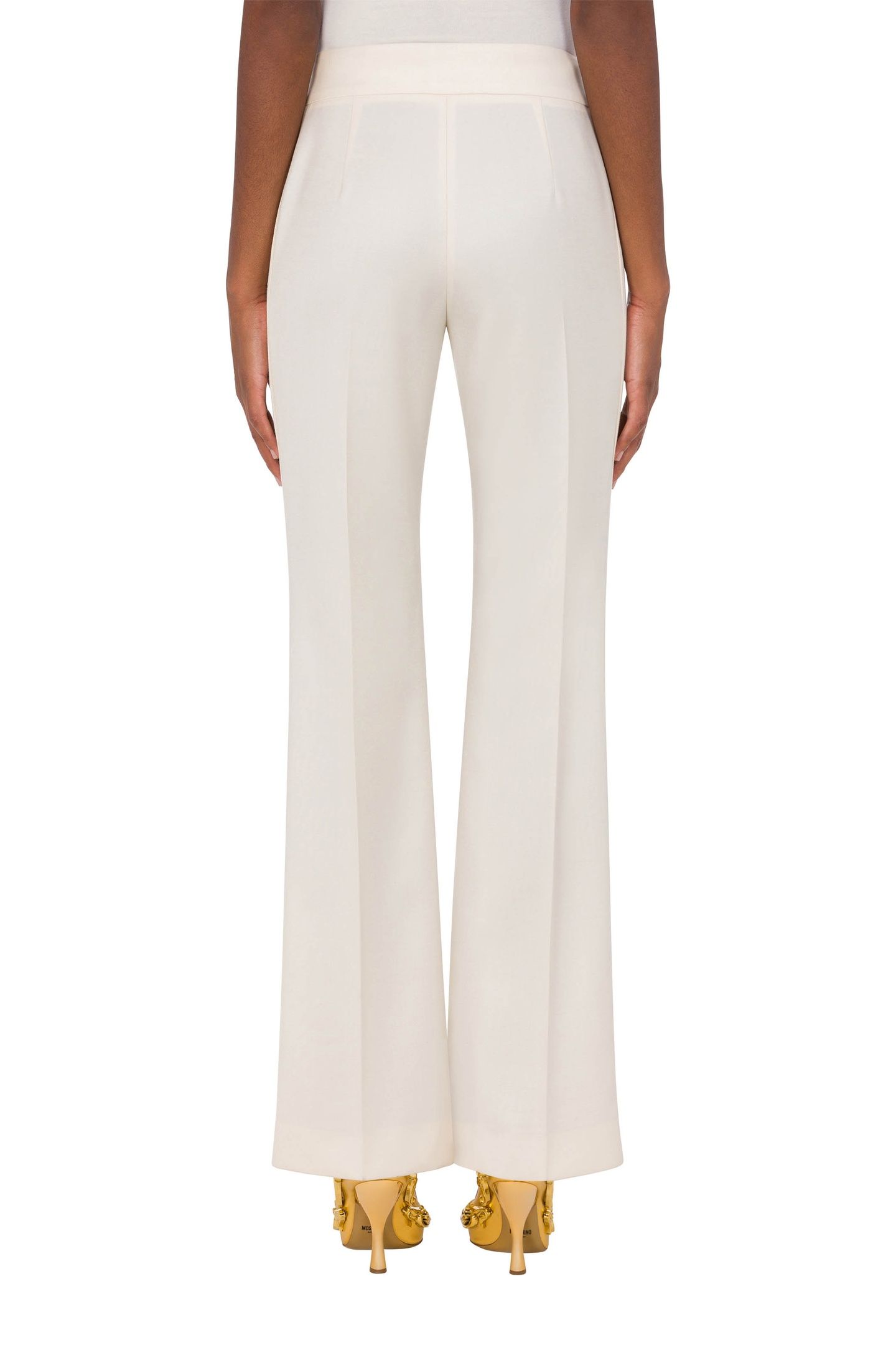 WOOL TWILL TROUSERS FAUCET DETAILS WHITE 2
