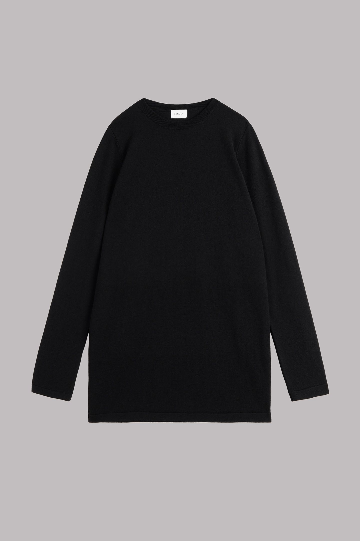 THE BLACK KNIT SHORT LONGSLEEVE DRESS BLACK 3