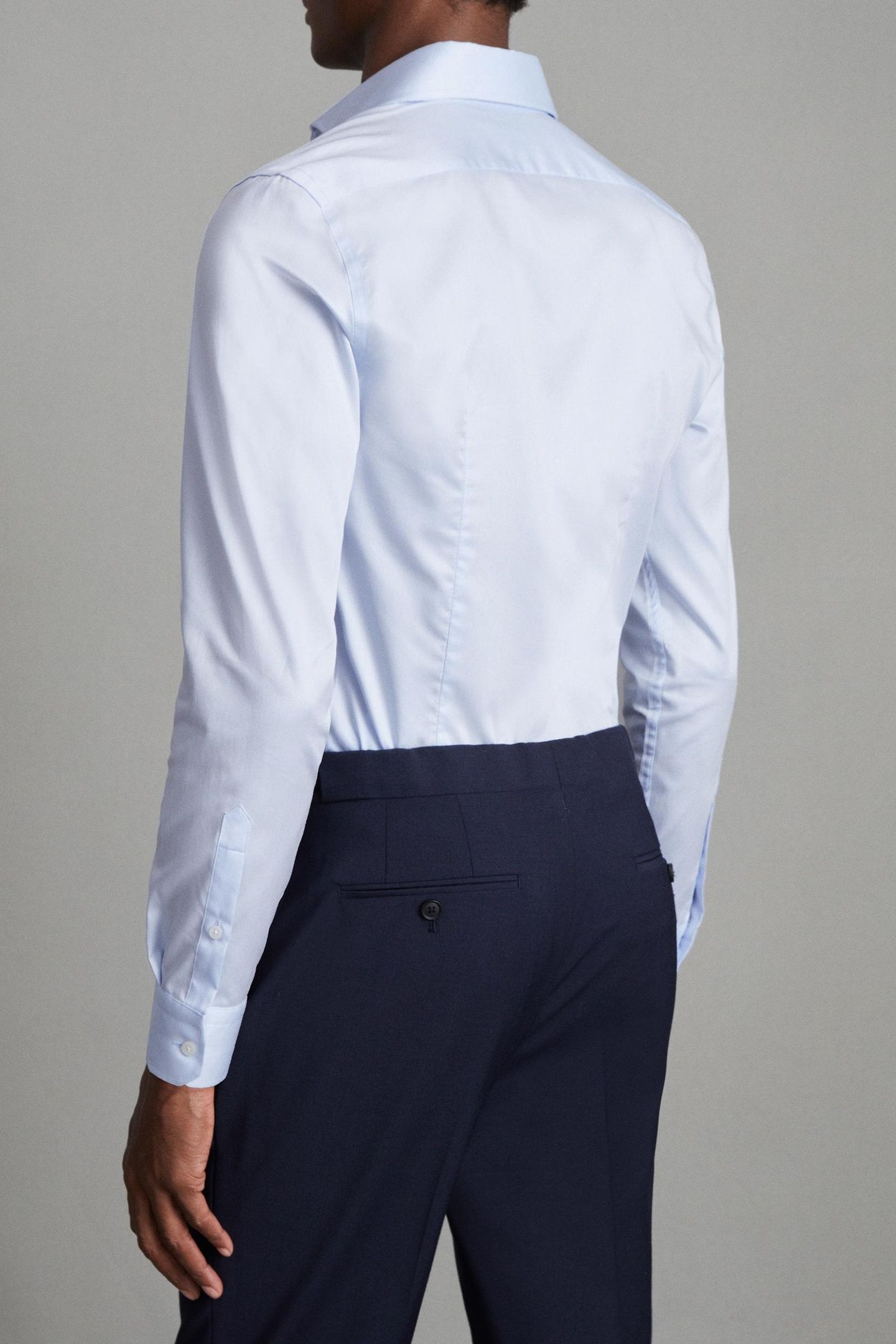 LS TWO FOLD TWILL COTTON SHIRT SOFT BLUE 3