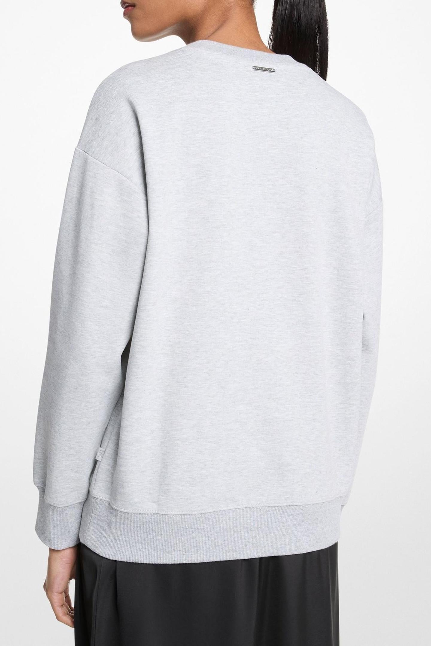 MK EMBOSSED LOGO CREW PEARL HEATHER 2