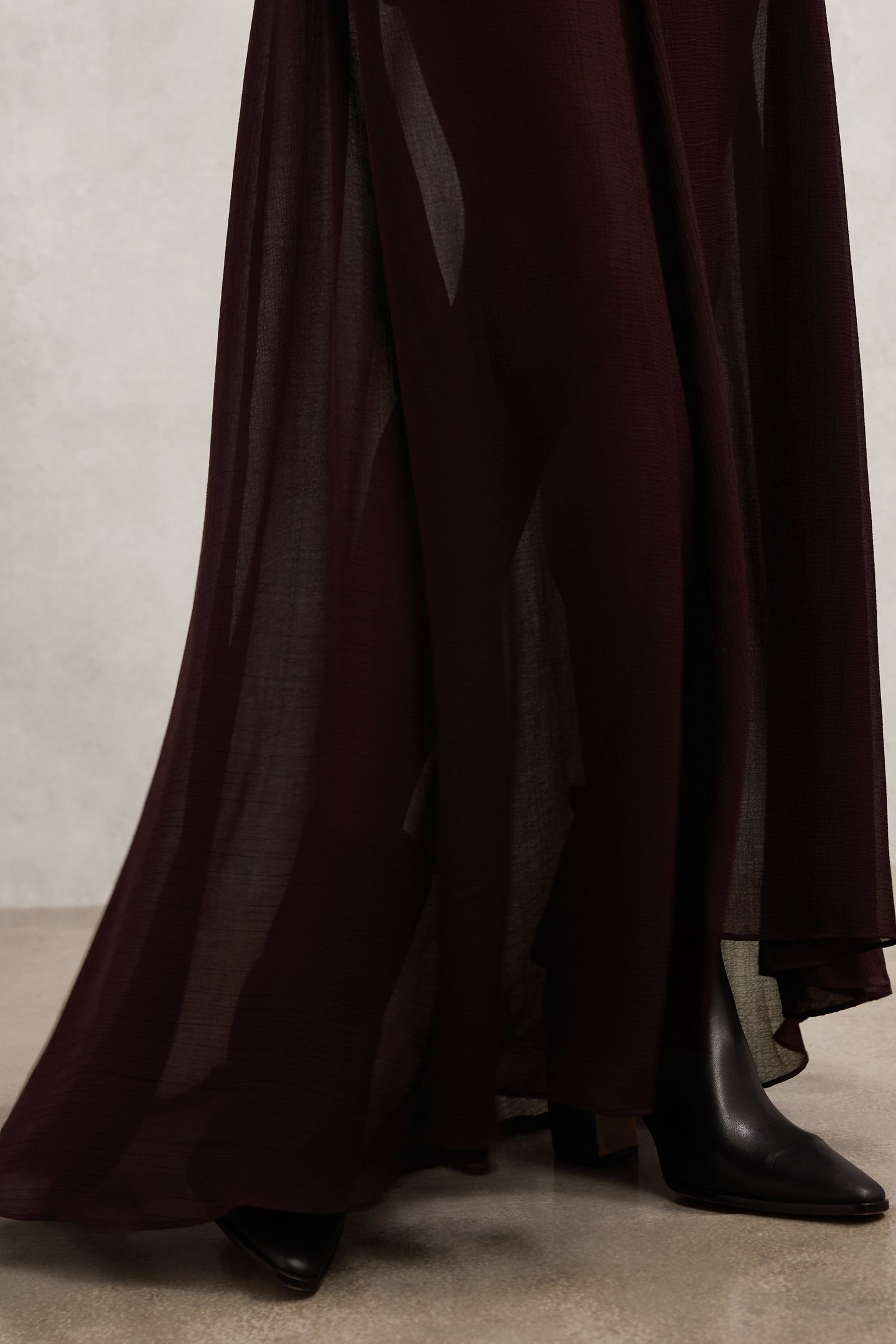 SHEER MAXI SKIRT CHOCOLATE BROWN 7