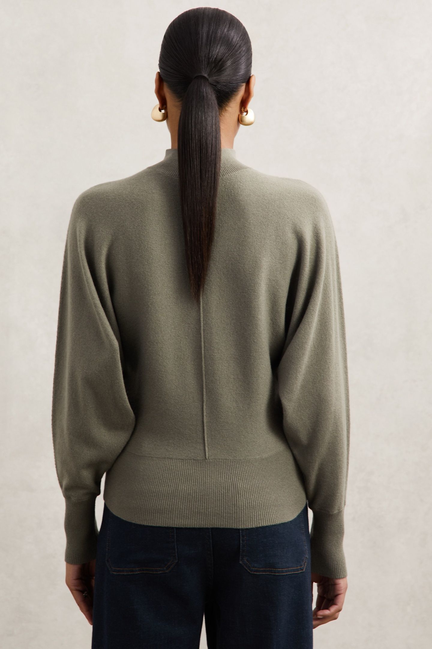 FUNNEL NECK JUMPER SAGE GREEN 2