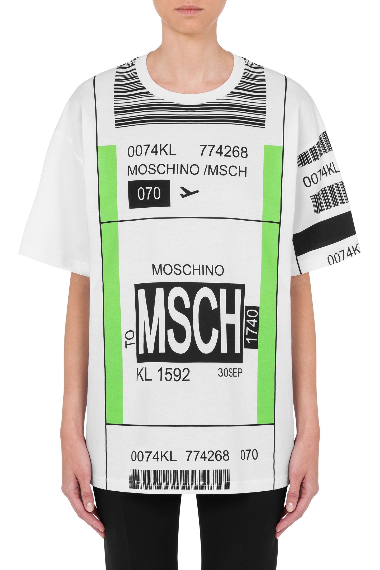 T-SHIRT MOSCHINO AIRPORT TAG WHITE 1