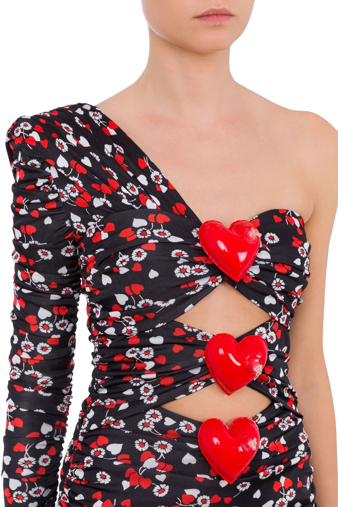 ALLOVER HEARTS ORGANZINE DRESS BLACK 4