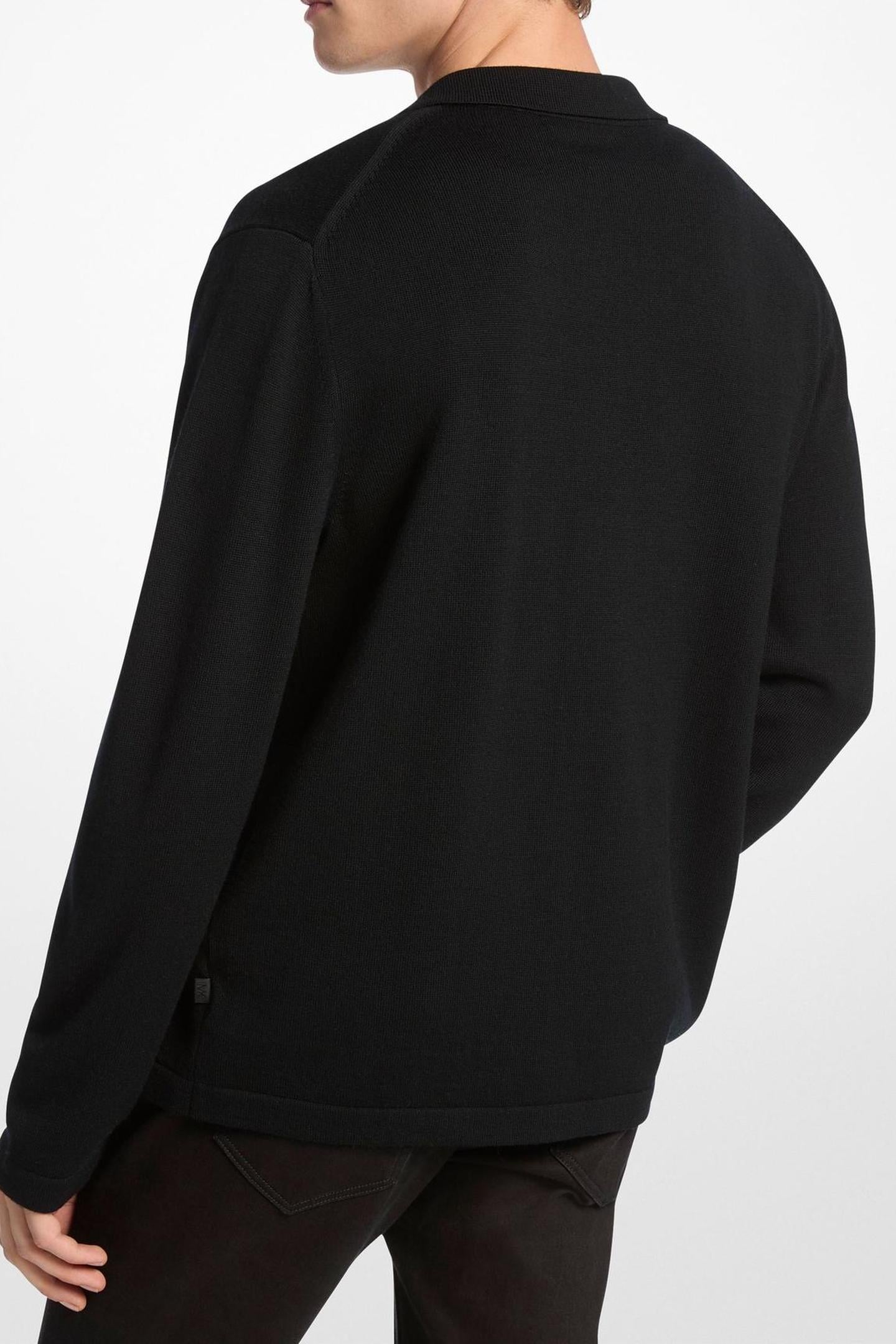 MERINO BUTTON FRONT SHIRT BLACK 2