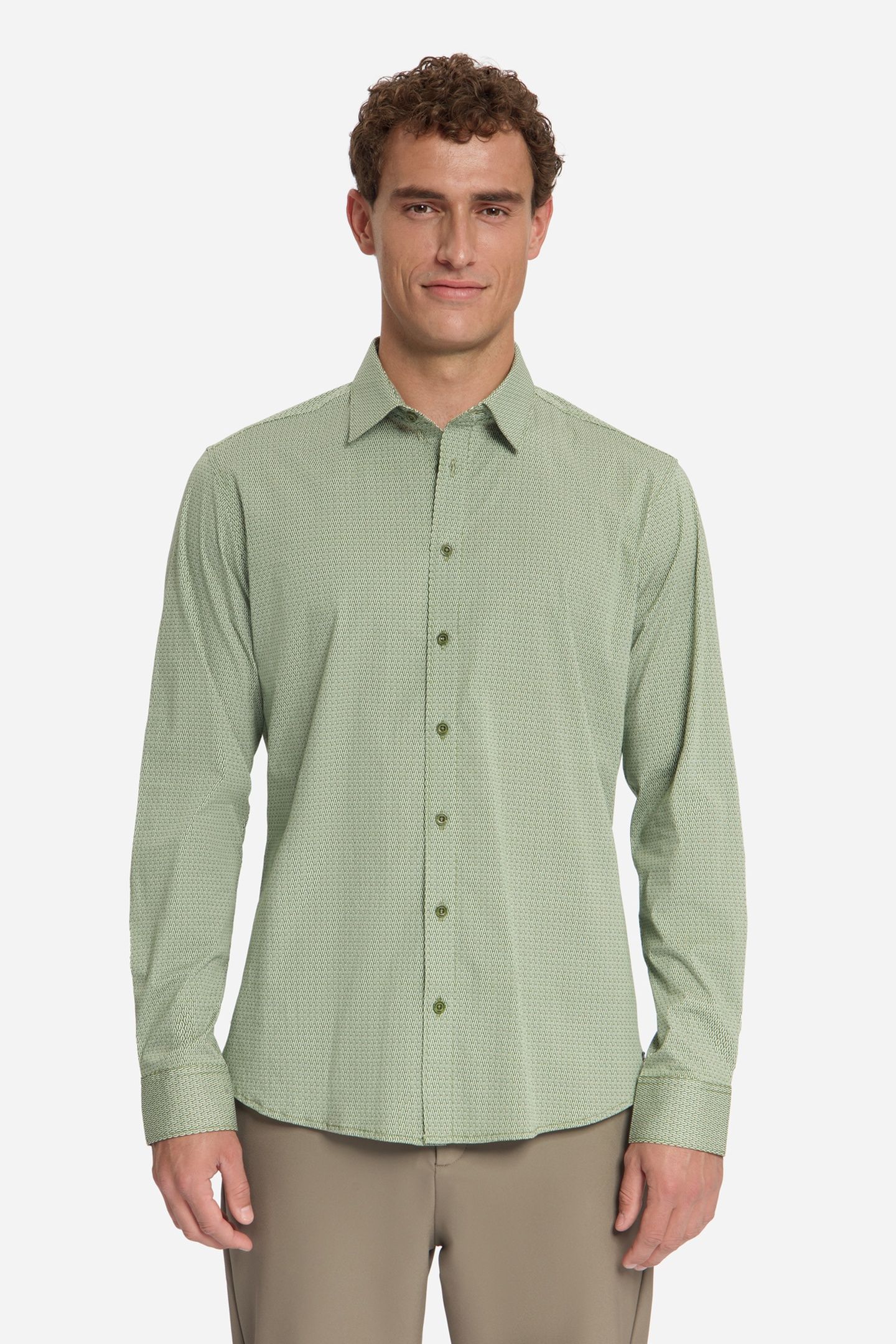 SHIRT STRETCH ALLOVER PRINTED MOSS 3