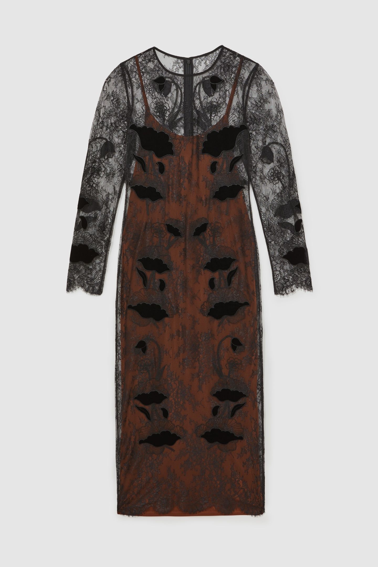 LACE DETAIL MIDI DRESS BLACK 3
