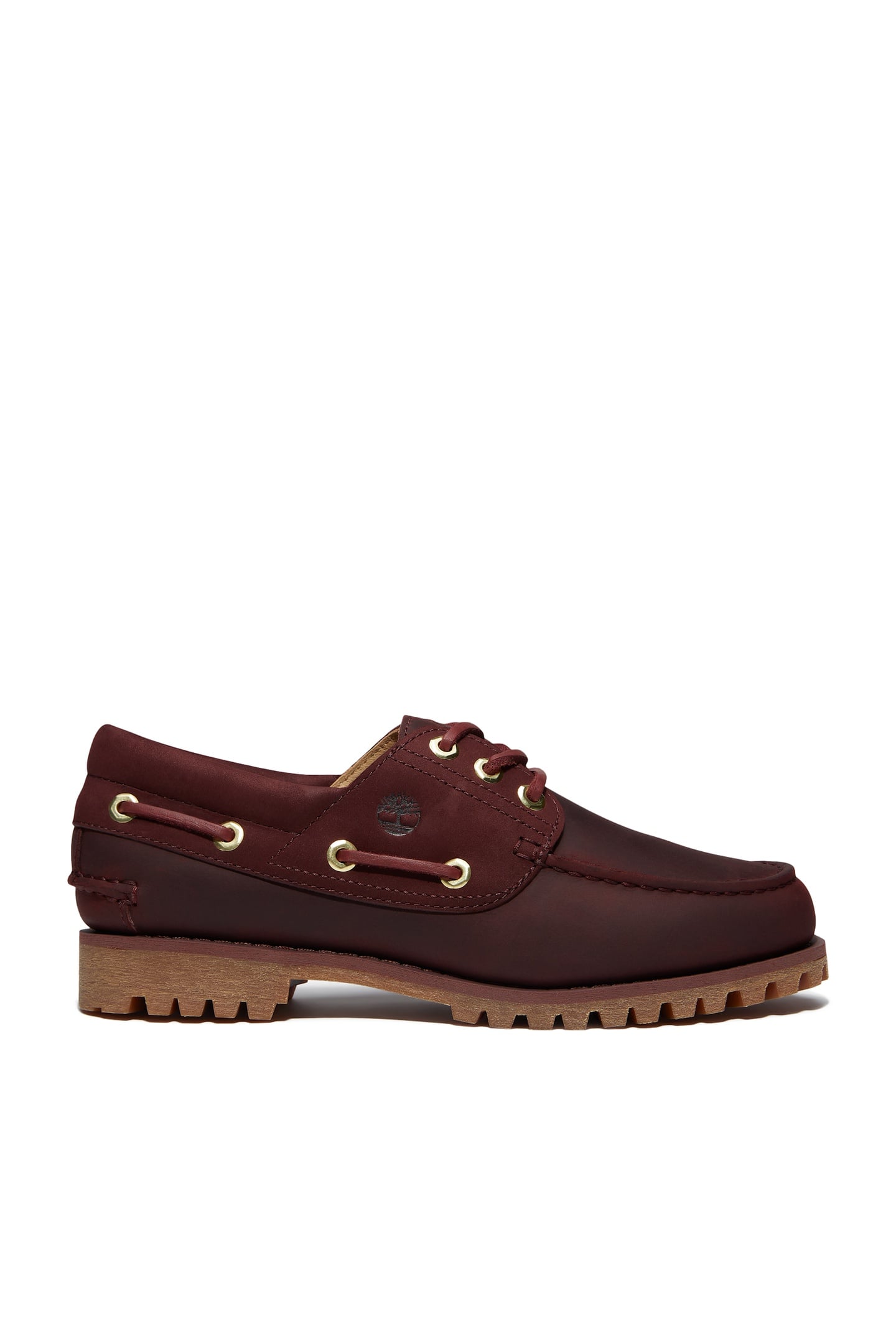 AUTH ESSENTIAL BOAT SHOE BURGUNDY FULL GRAIN 1