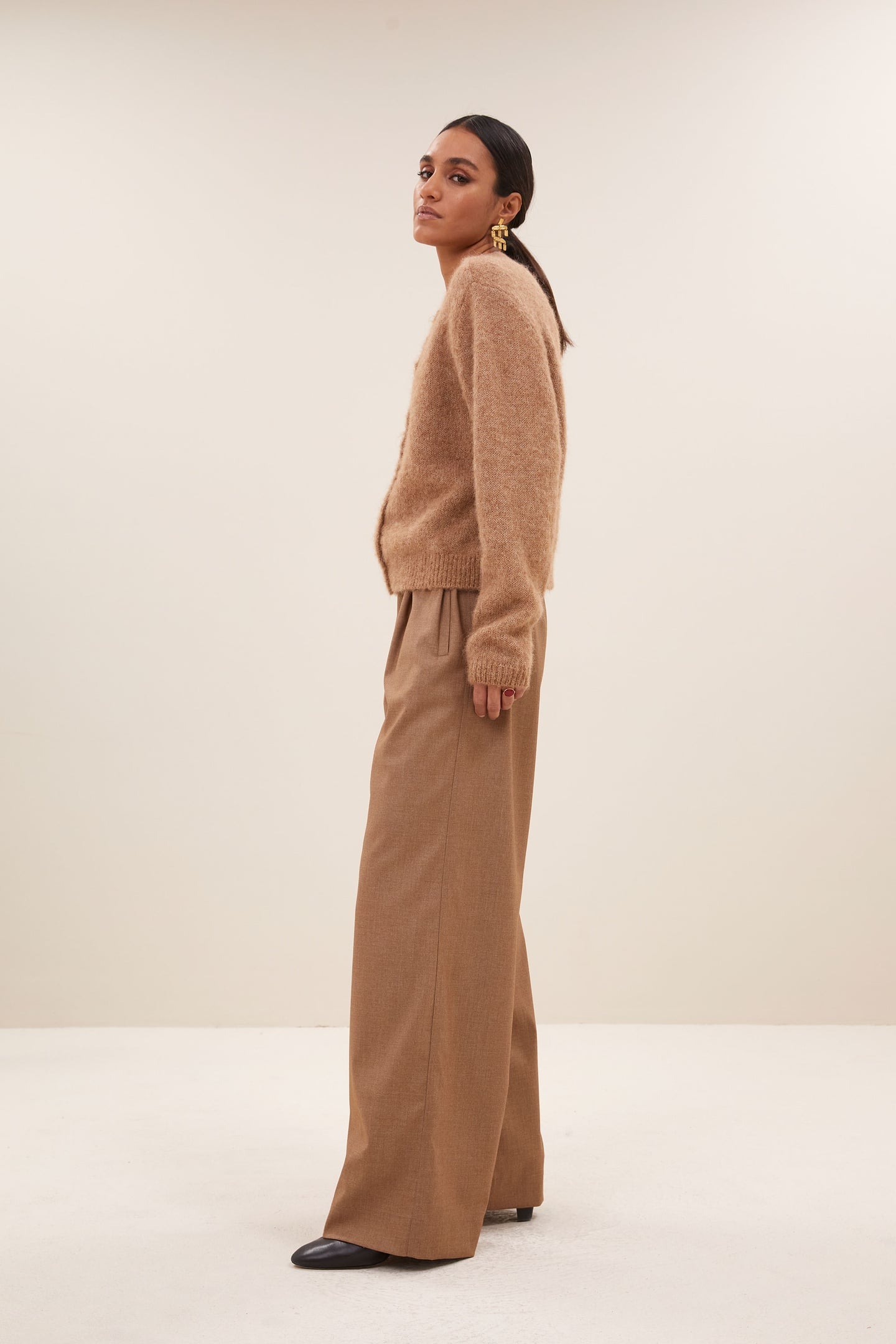 BENJI MELANGE PANTS CAMEL MELEE 4
