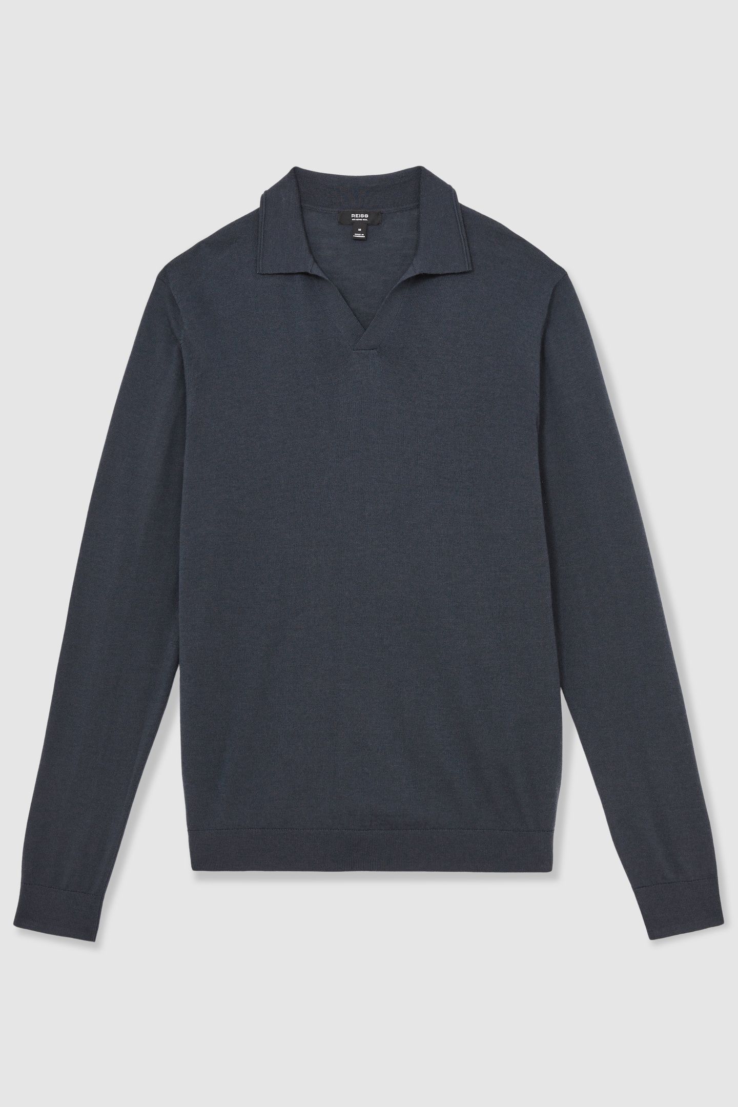 LS MERINO OPEN COLLAR JUMPER MIDNIGHT NAVY 3