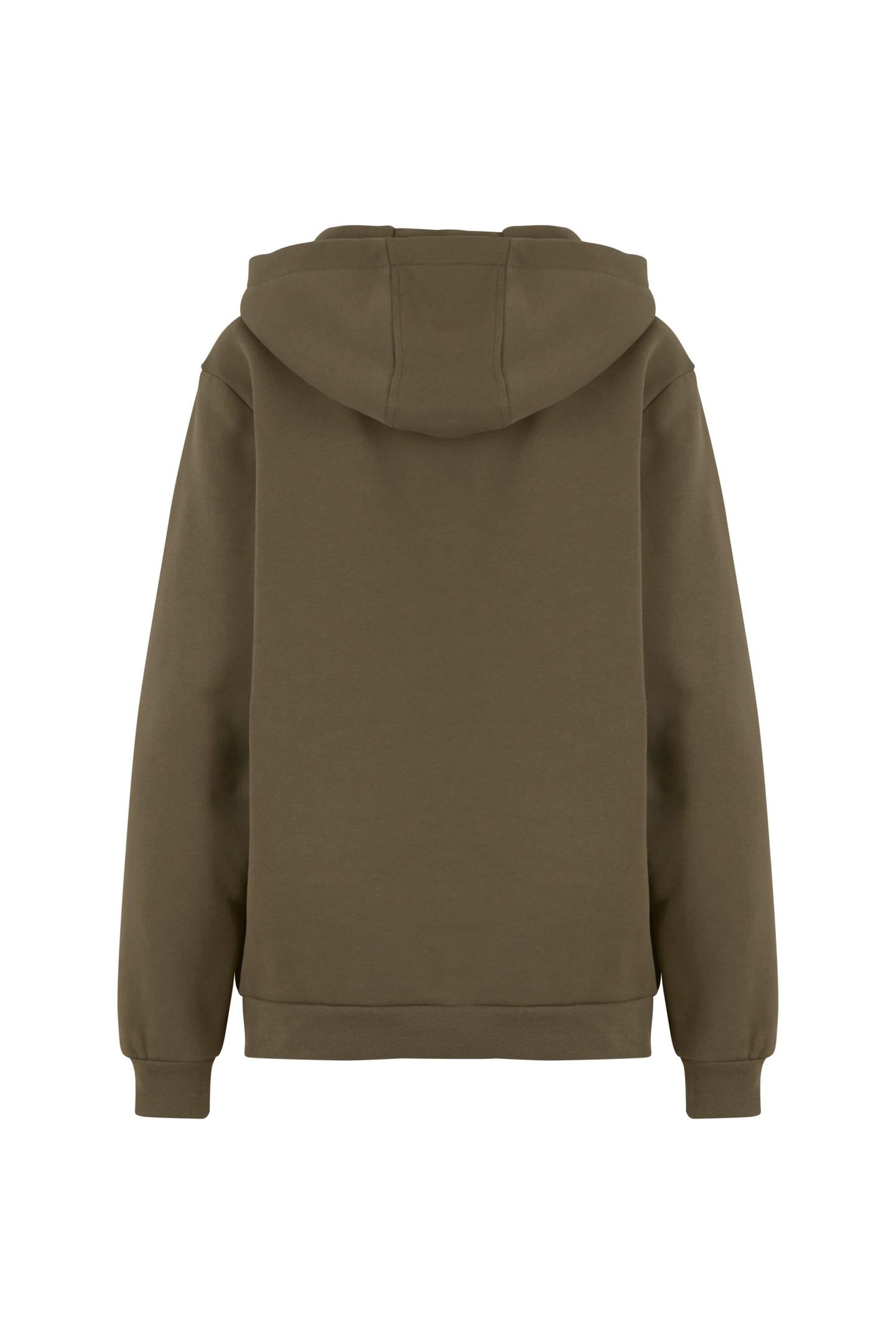 LADIES LOOSE BRUSHED FLEECE HOODY OLIVE 4