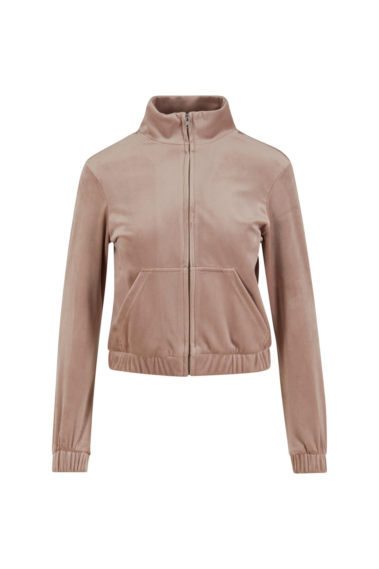 LADIES SHORT VELVET TRACK JACKET DUSKROSE 3