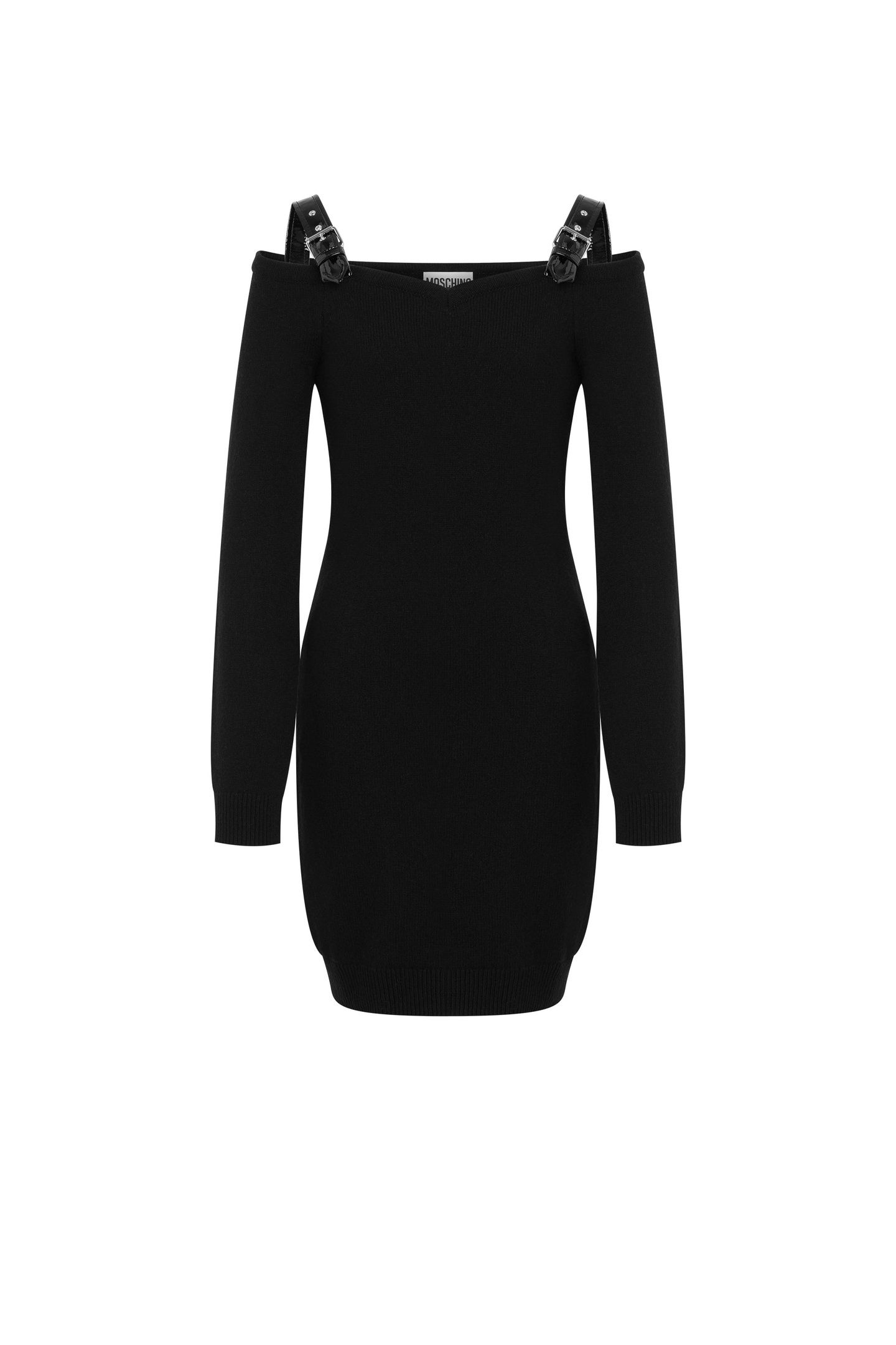 BONDAGE BUCKLE RECYCLED CASHMERE DRESS BLACK 3
