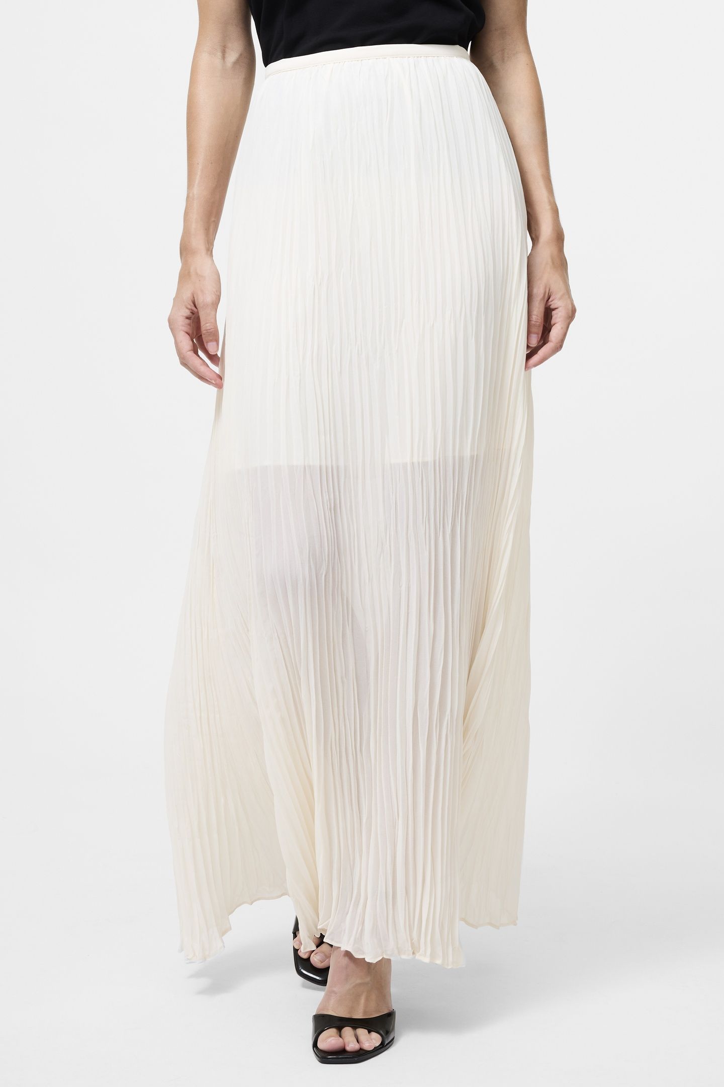 SAYLOR PLEATED OVERLAY SKIRT PORCELAIN CREAM PORCELAIN CREAM 1