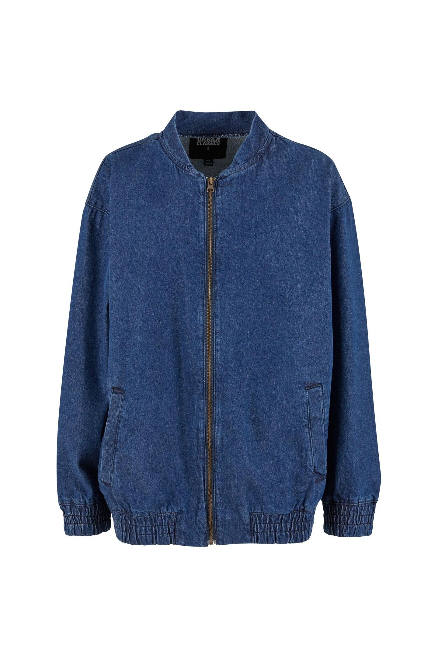 LADIES OVERSIZED SKATER JACKET MID DEEP BLUE WASHED 3