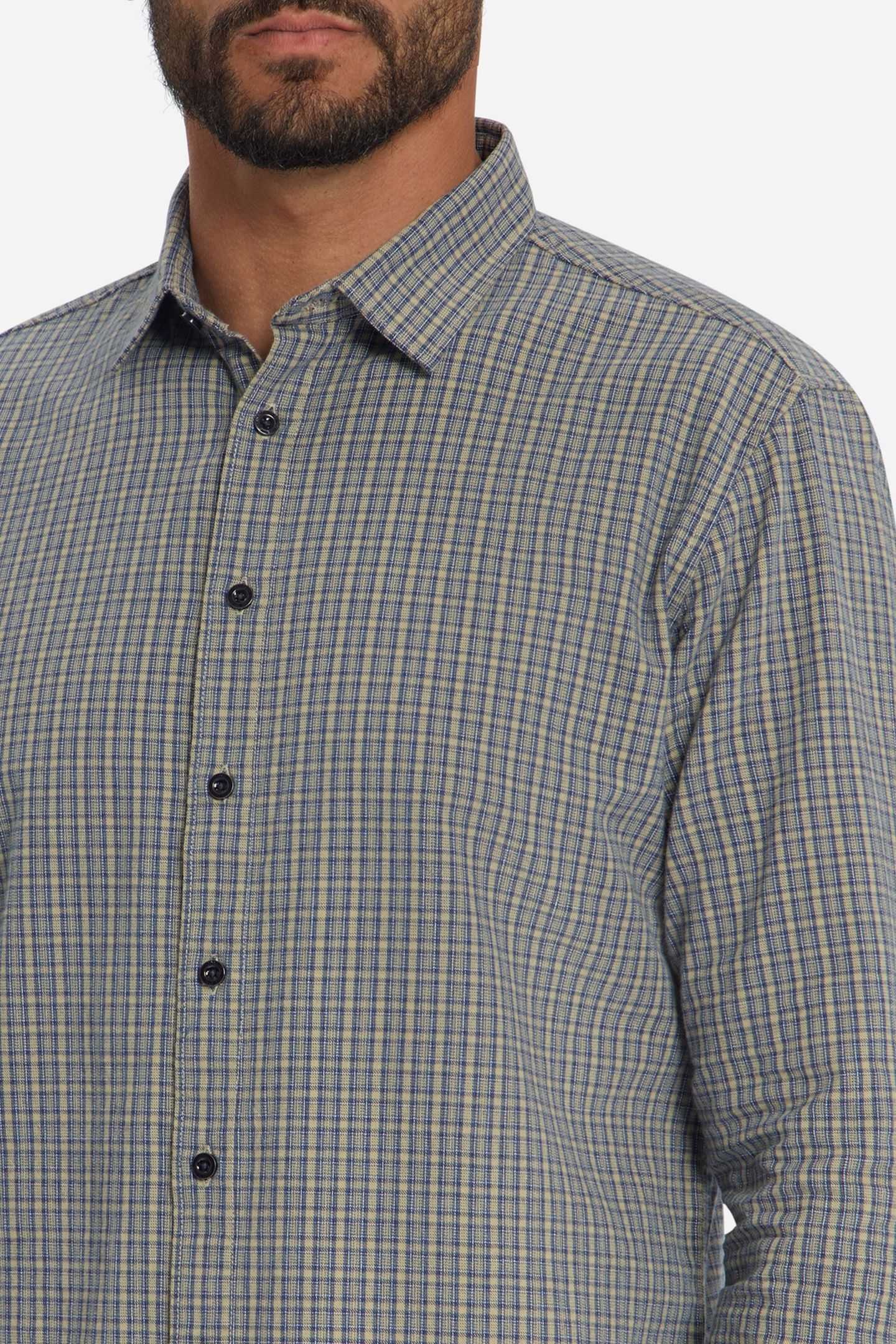 SHIRT YARN DYED CHECK SAND 7