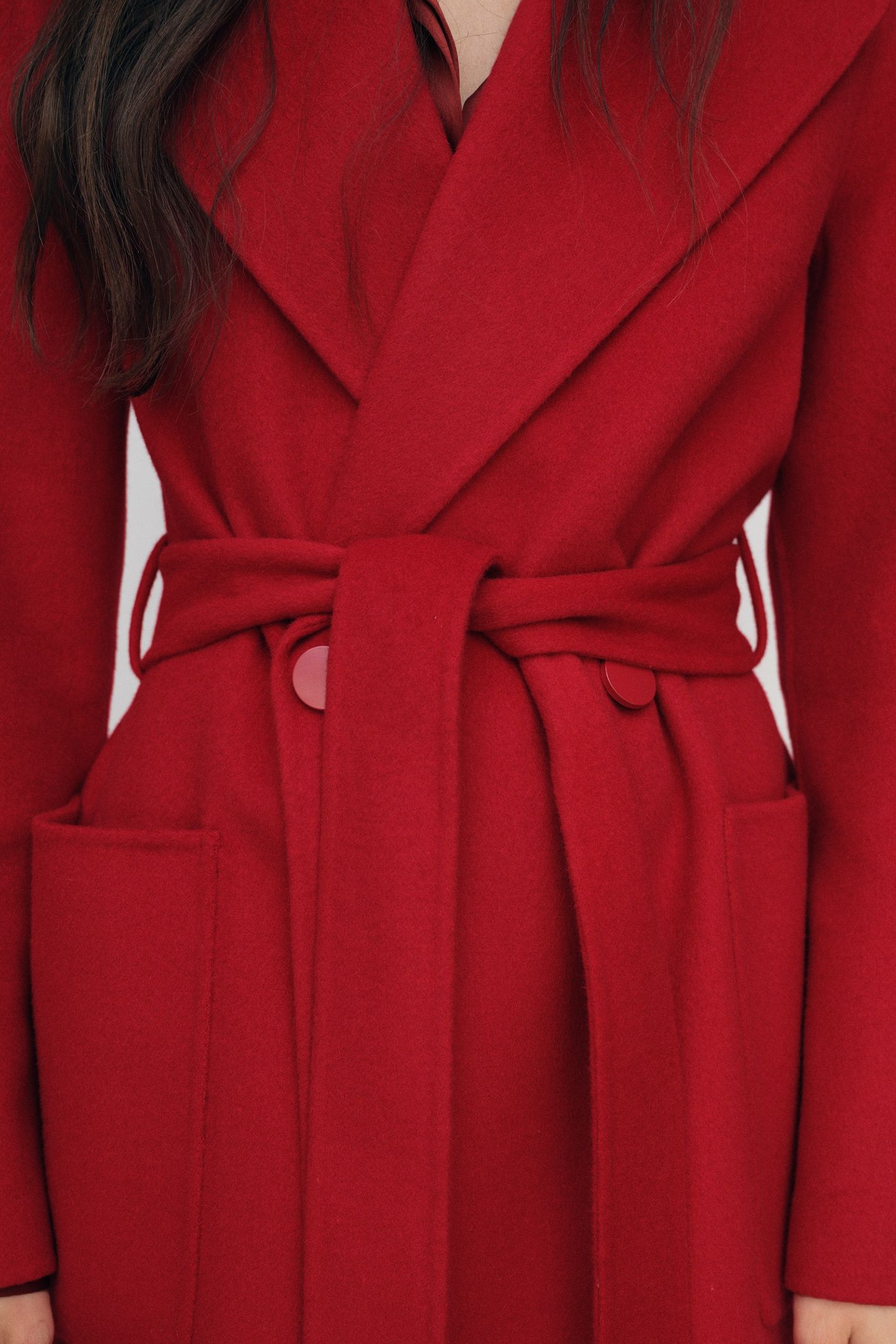 LONG DB BLIND SEAM COAT RED 7