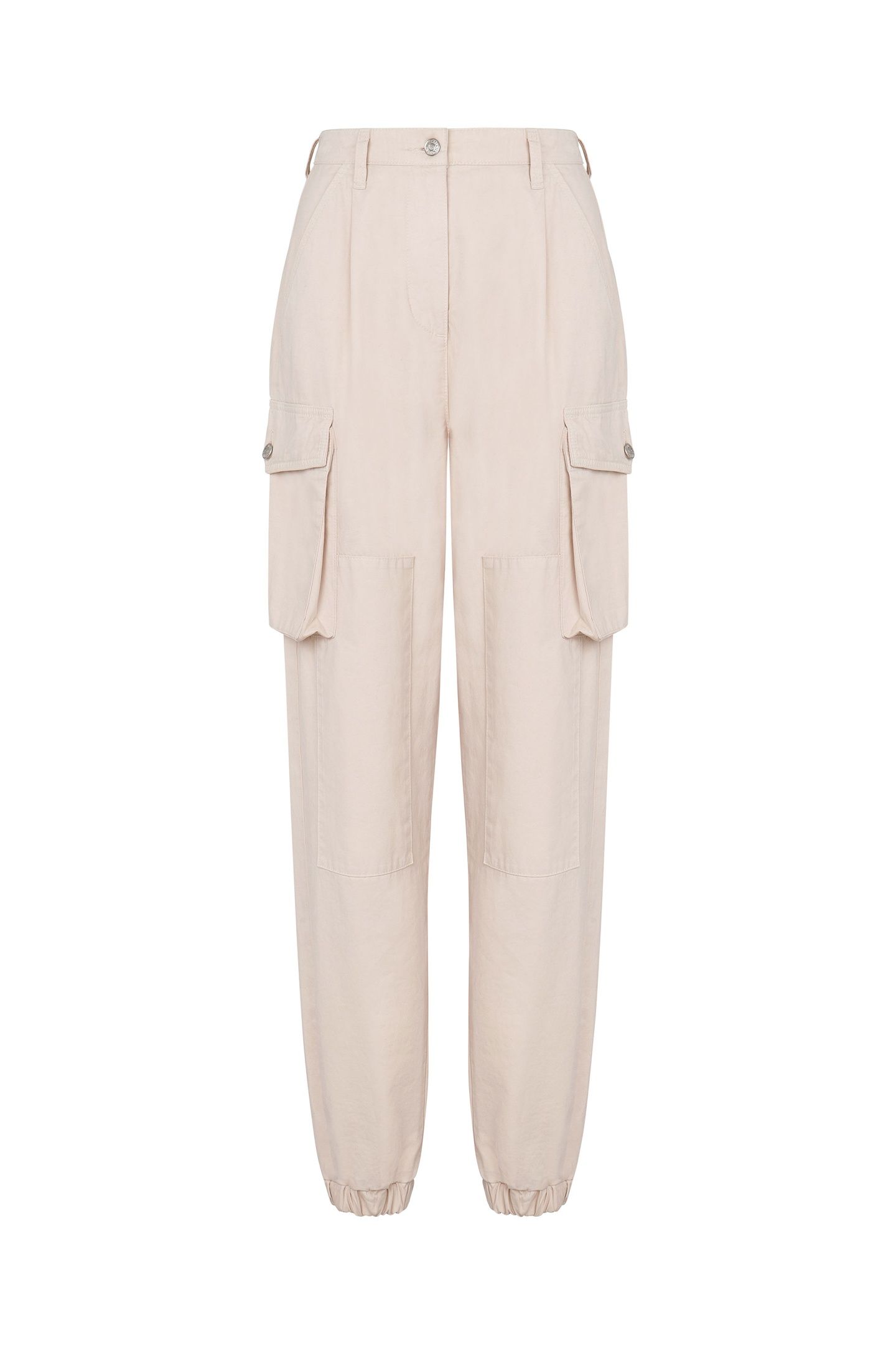 GARMENT-DYED GABARDINE CARGO TROUSERS BEIGE 3