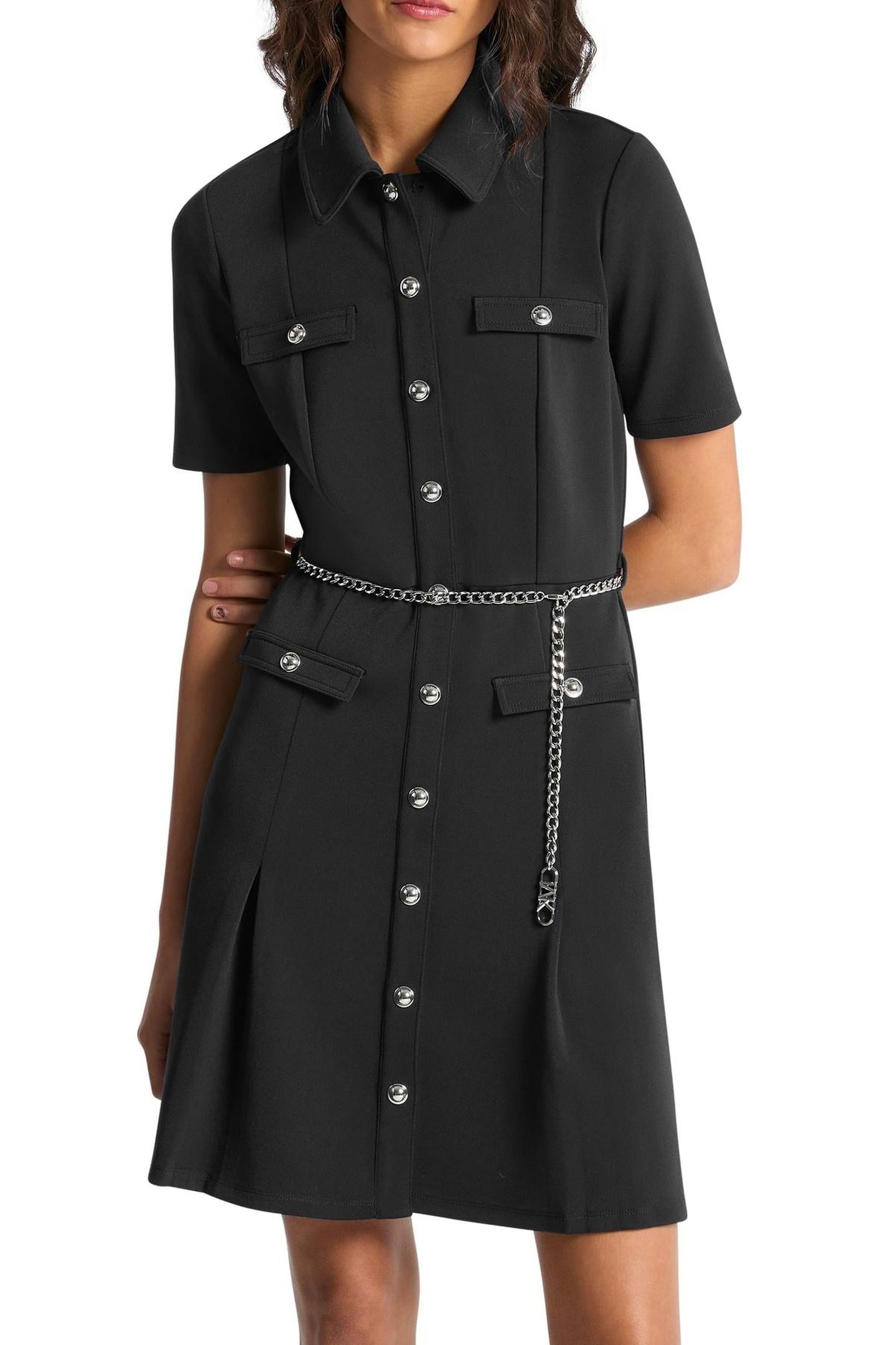 MULTI POCKET MINI DRESS BLACK 1