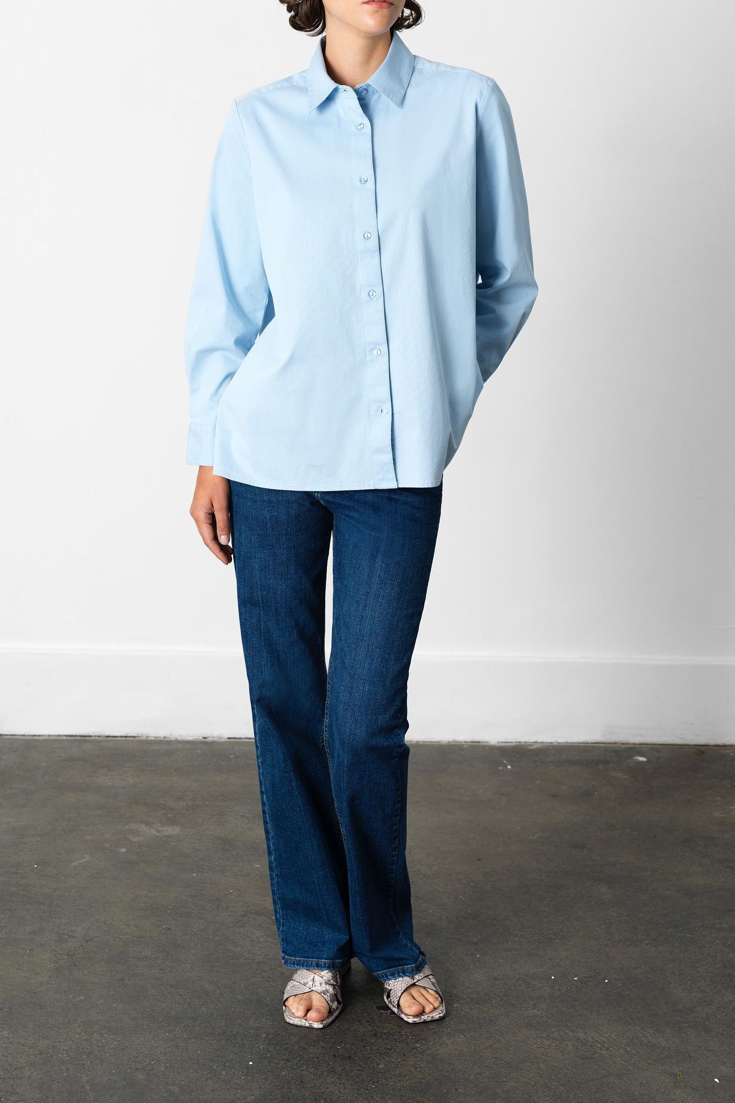 KESHA BACK SLIT SHIRT ARCTIC BLUE 1