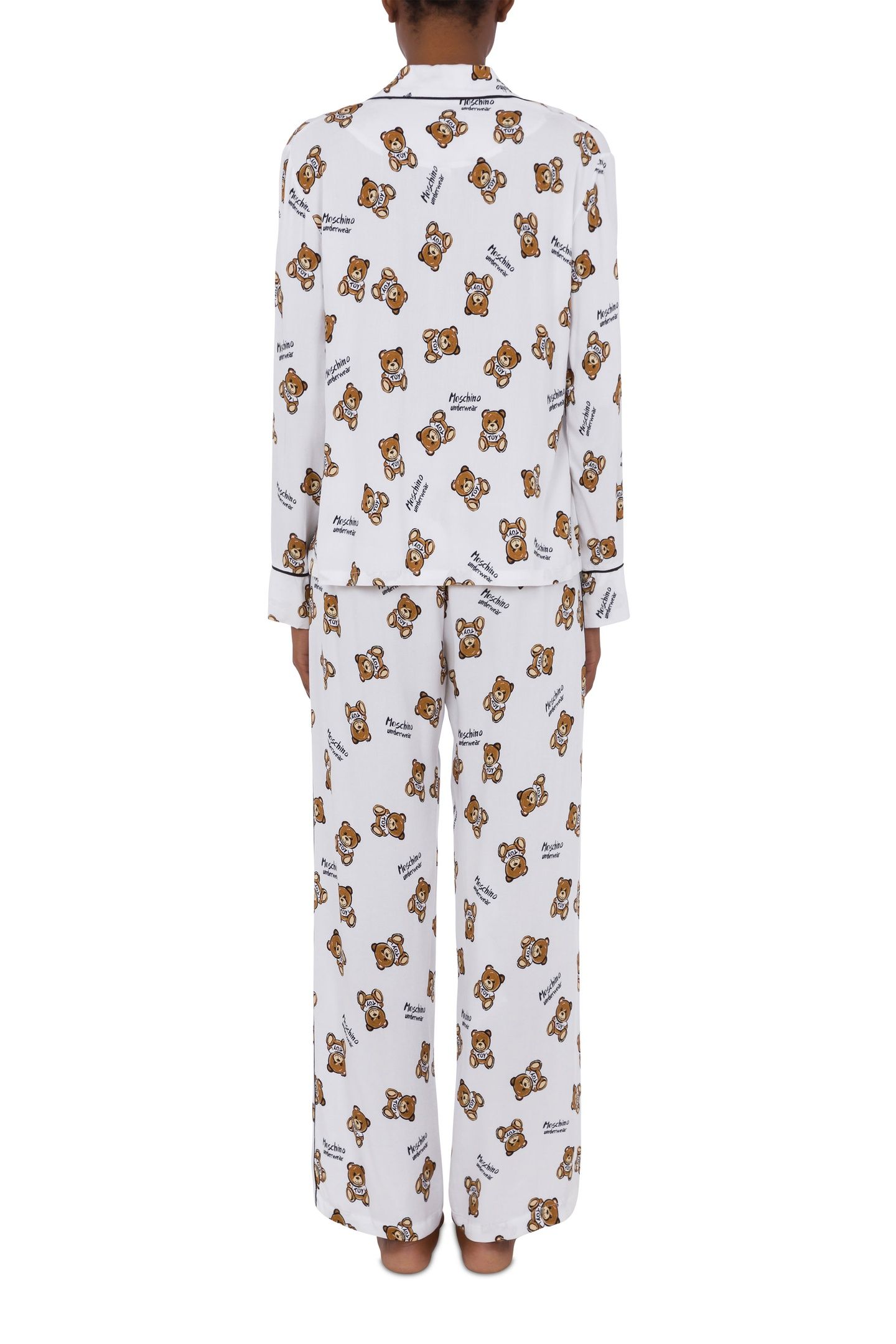 ALLOVER TEDDY BEAR TWILL PYJAMAS WHITE 2