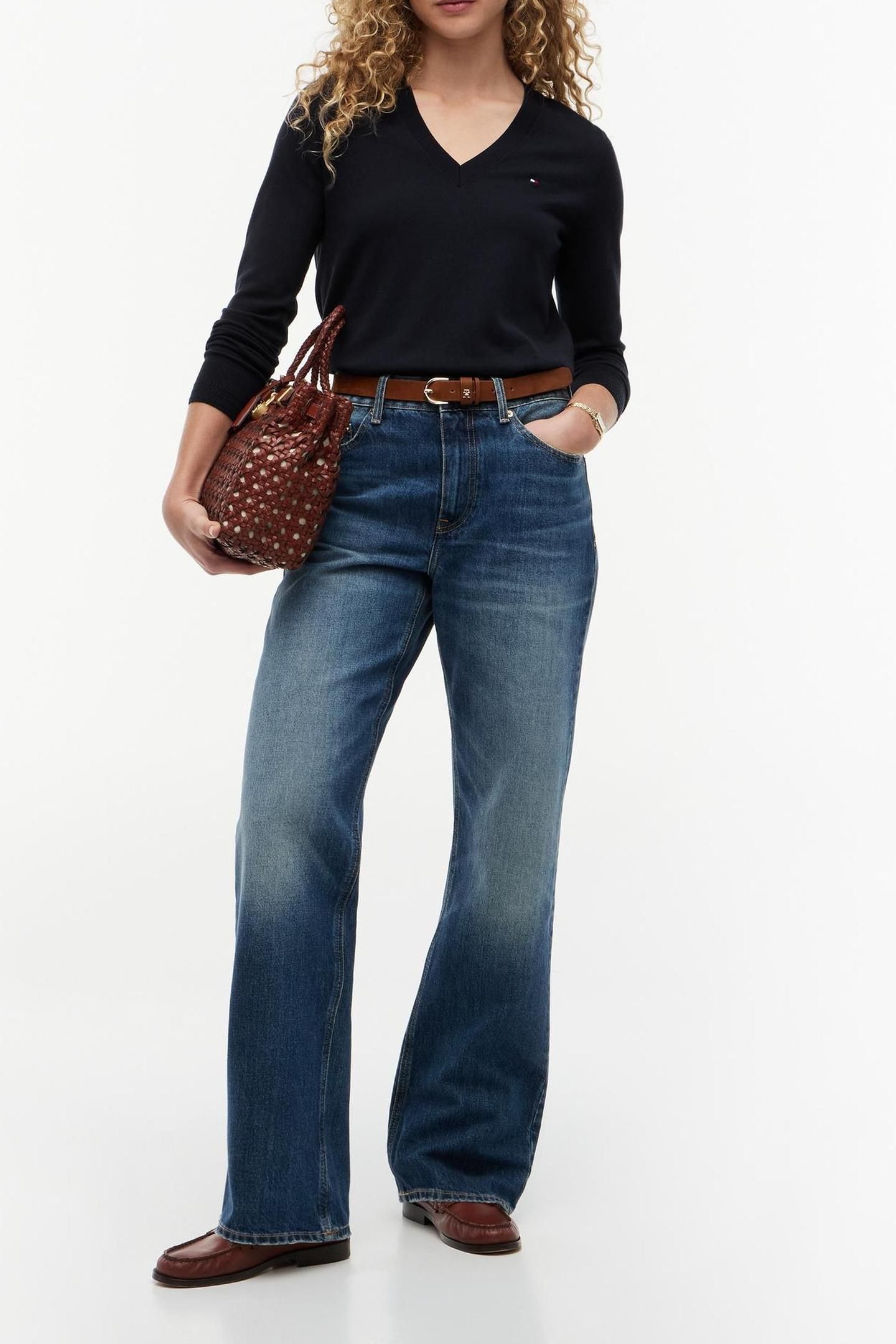 CO JERSEY STITCH V-NECK NAVY BLUE 4